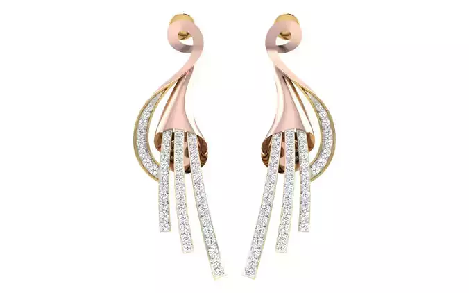 Women Studs earrings 3dm render detail