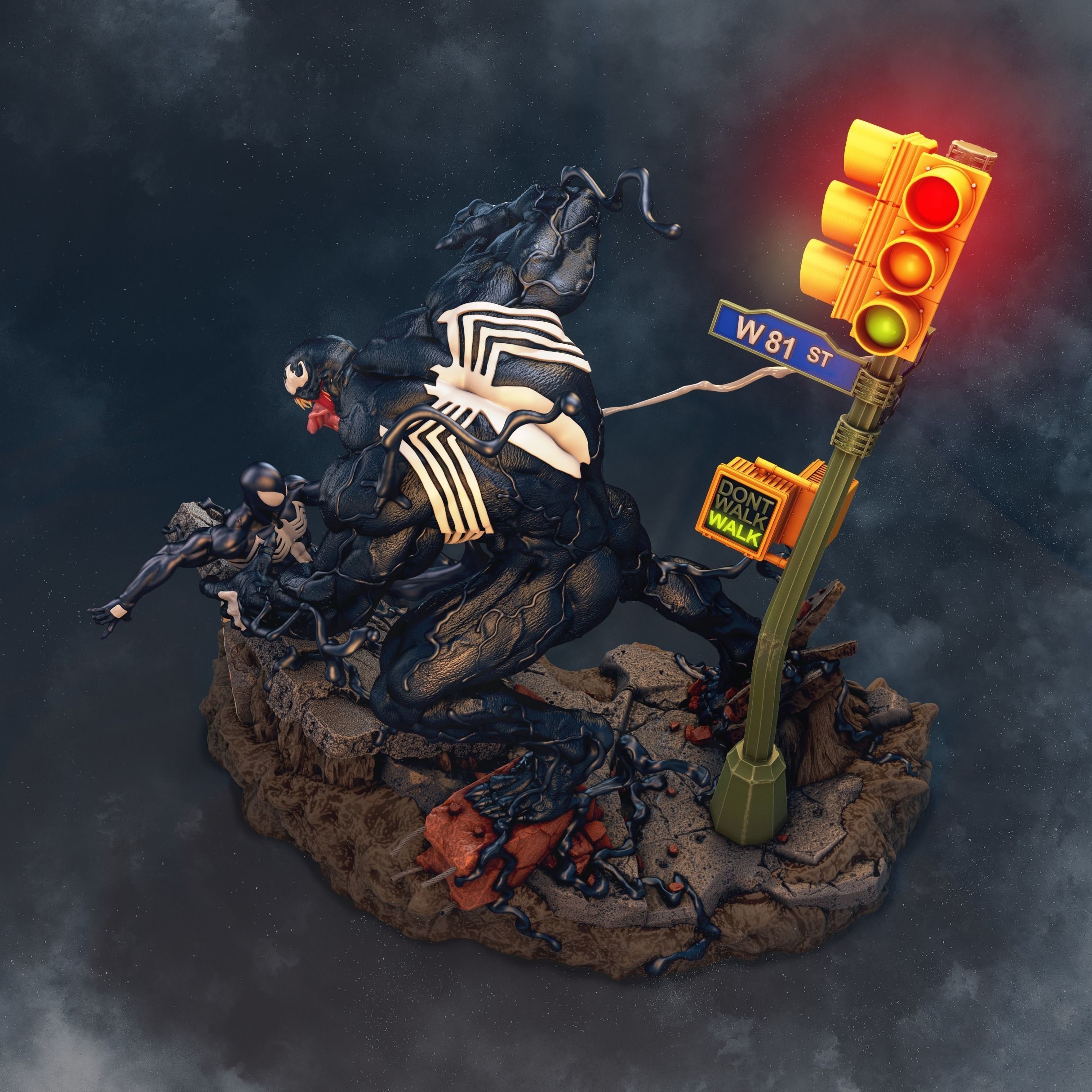 Venom vs Spiderman BlackSuite 3D print model_1