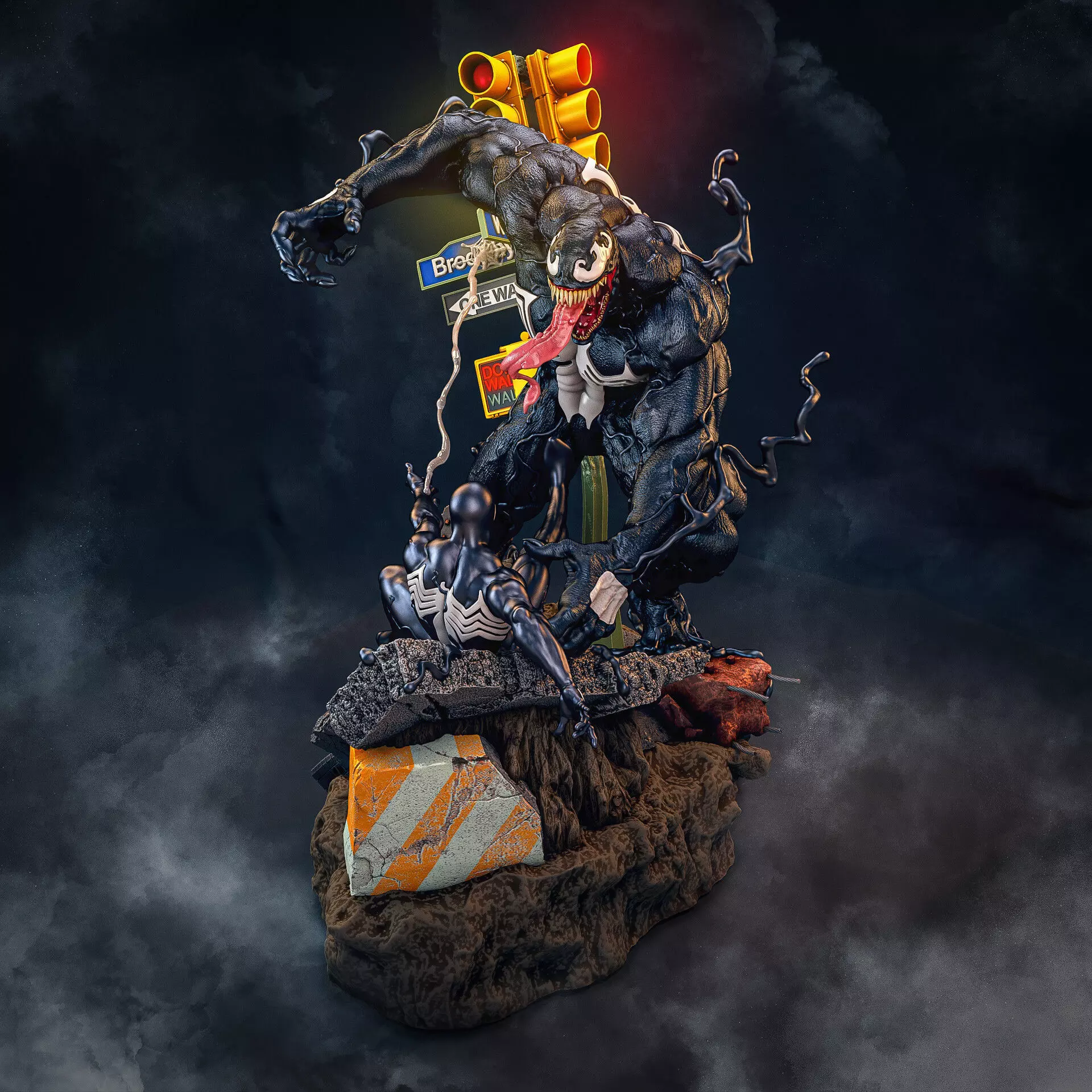 Venom vs Spiderman BlackSuite 3D print model_0