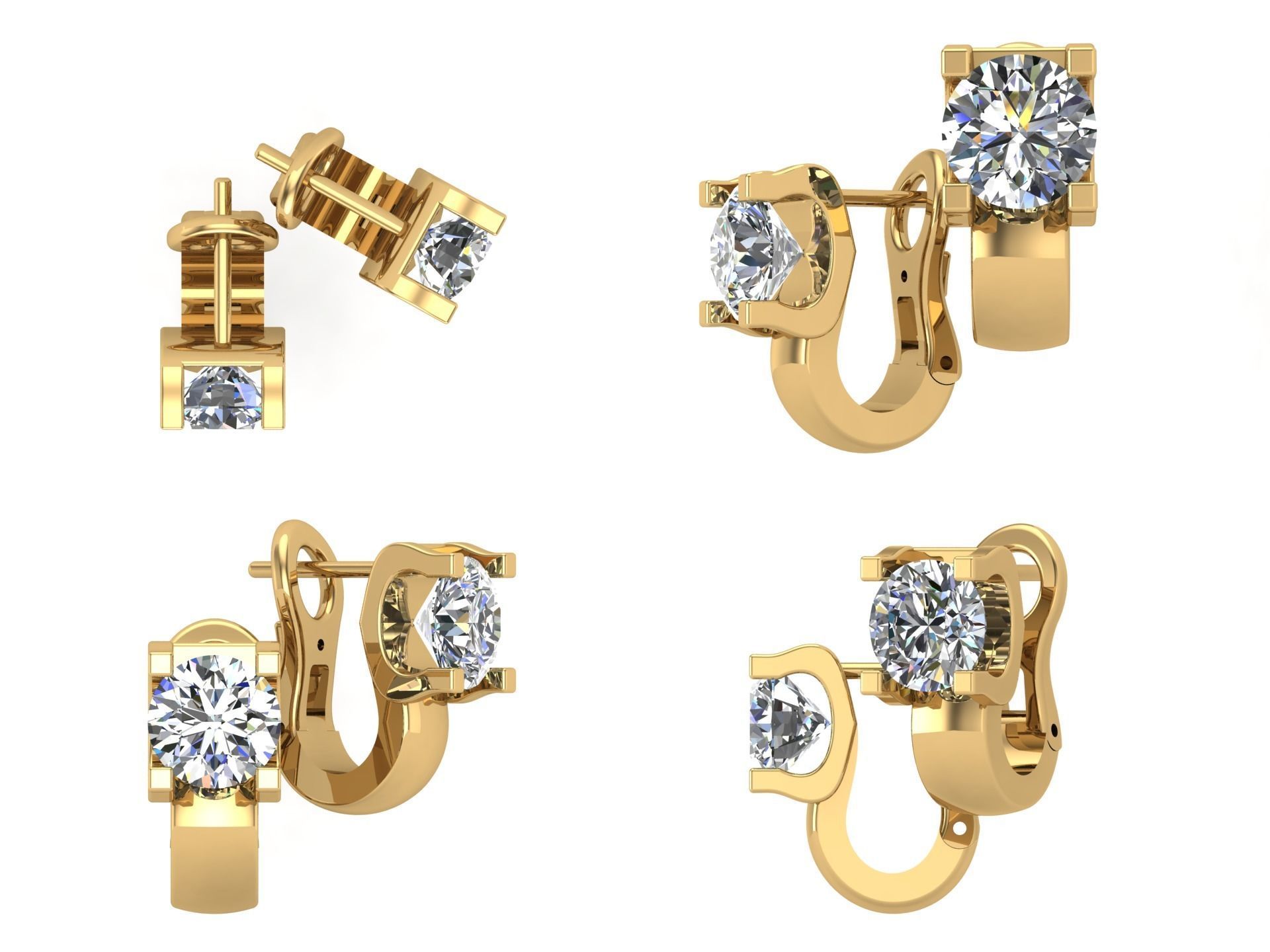 Earrings kt19 3D print model_4