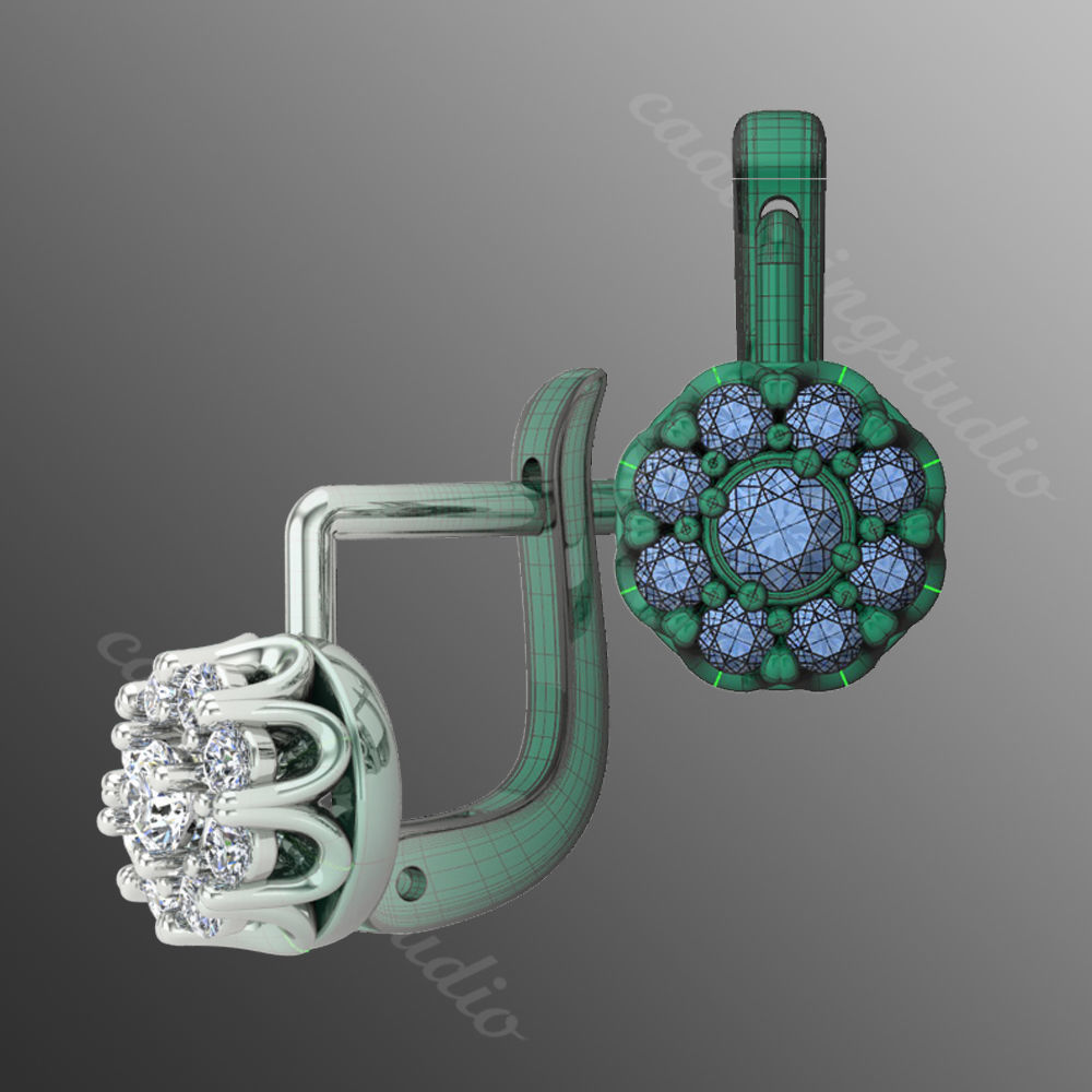 Earrings kt25 3D print model_1