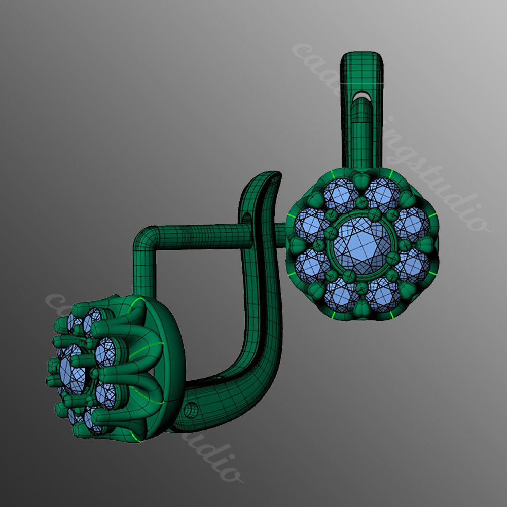 Earrings kt25 3D print model_2