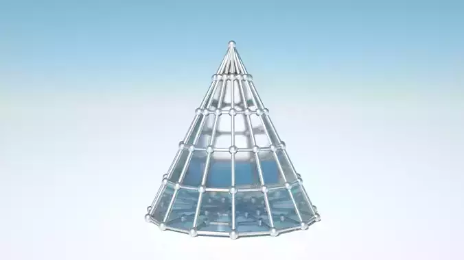 Cone - 1 glass tower on sky