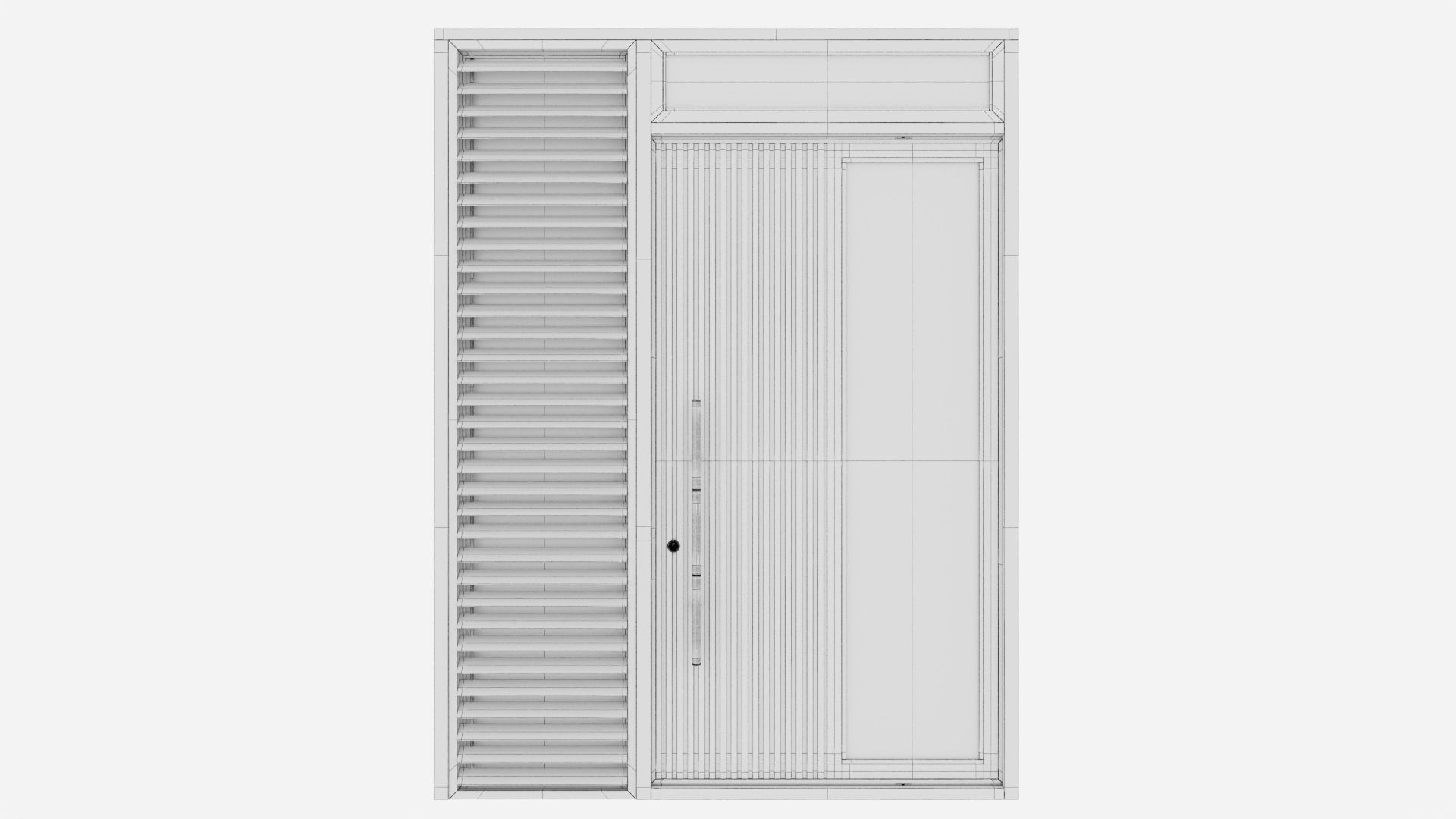 Aluminium door 185 3D model_6