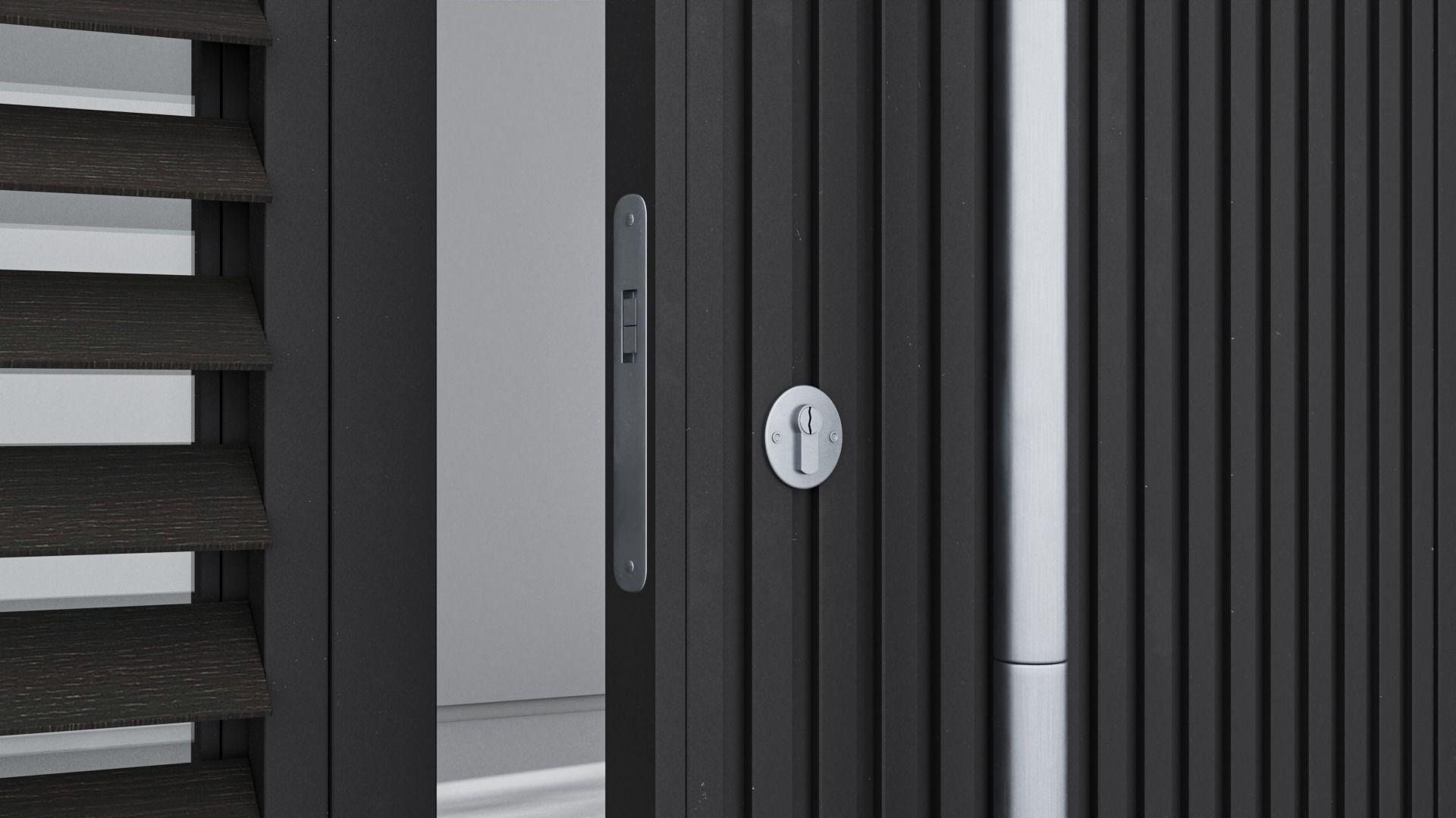 Aluminium door 185 3D model_4