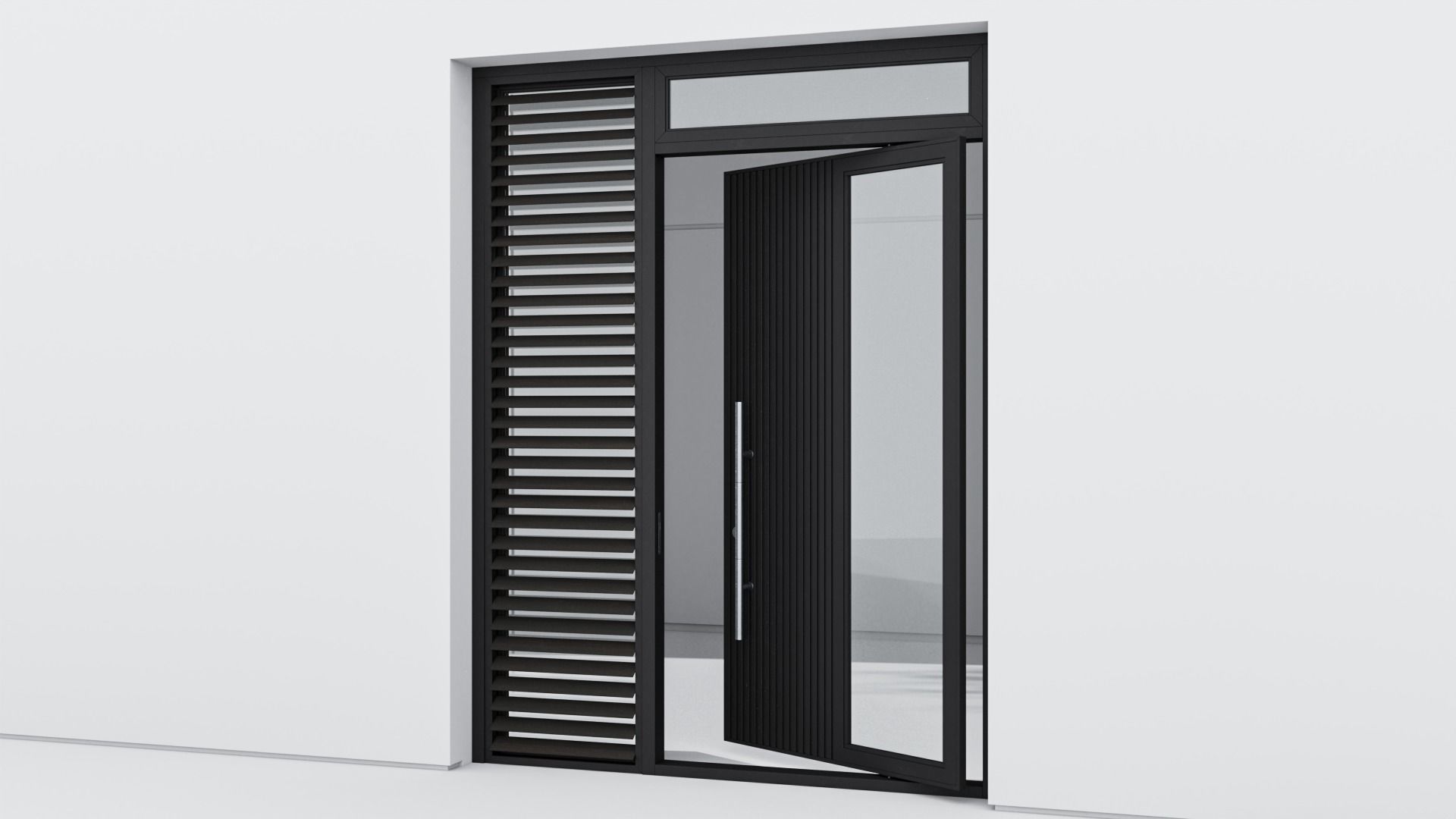 Aluminium door 185 3D model_2