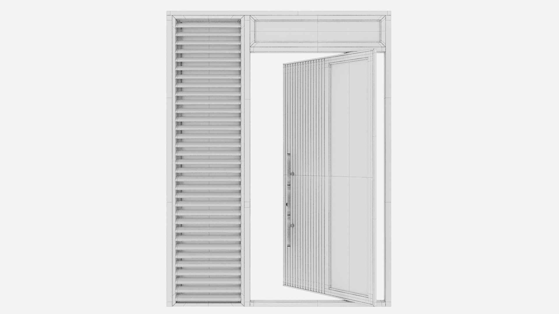 Aluminium door 185 3D model_5