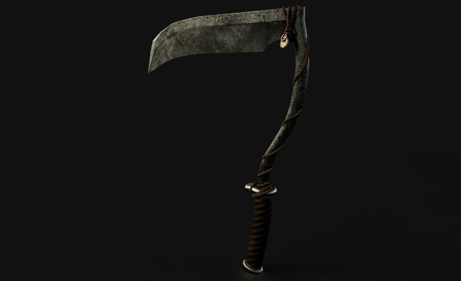 Witchs Hand Scythe Low-poly 3D model_1