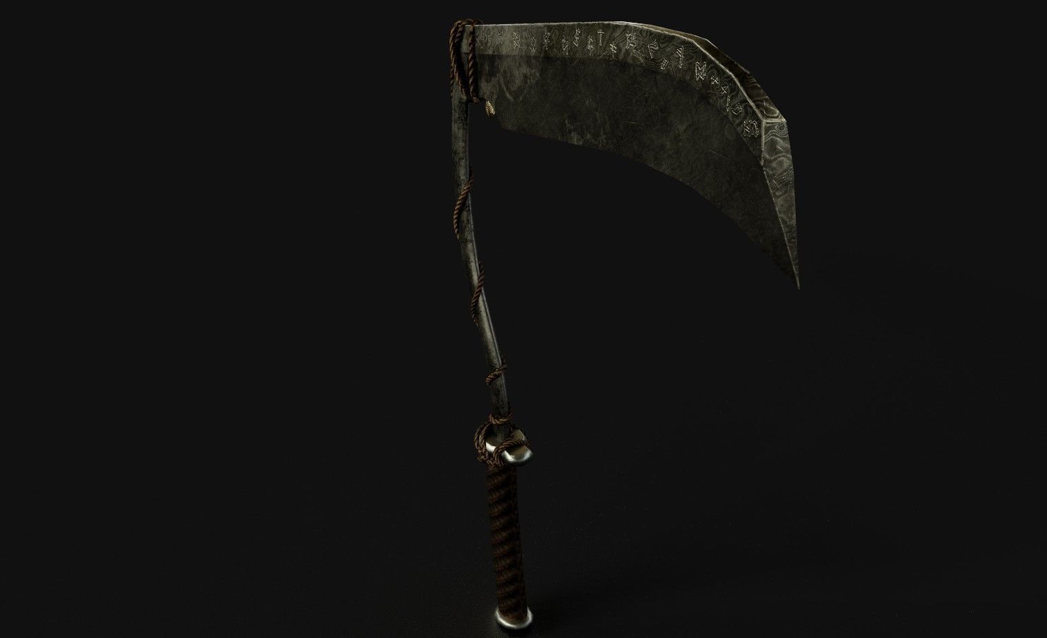 Witchs Hand Scythe Low-poly 3D model_2