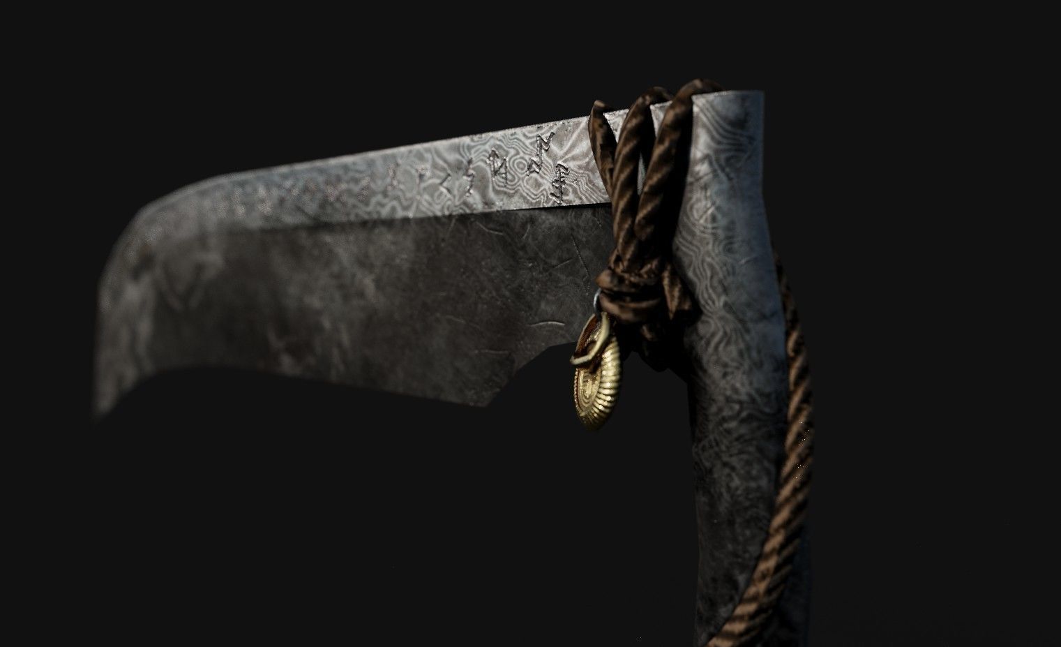 Witchs Hand Scythe Low-poly 3D model_3