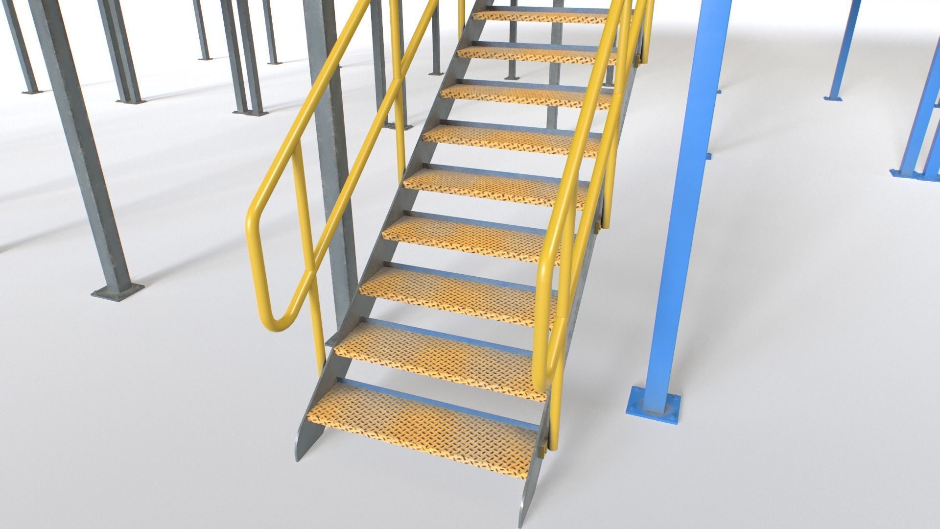 Industrial Platform Modular Low-poly 3D model_10