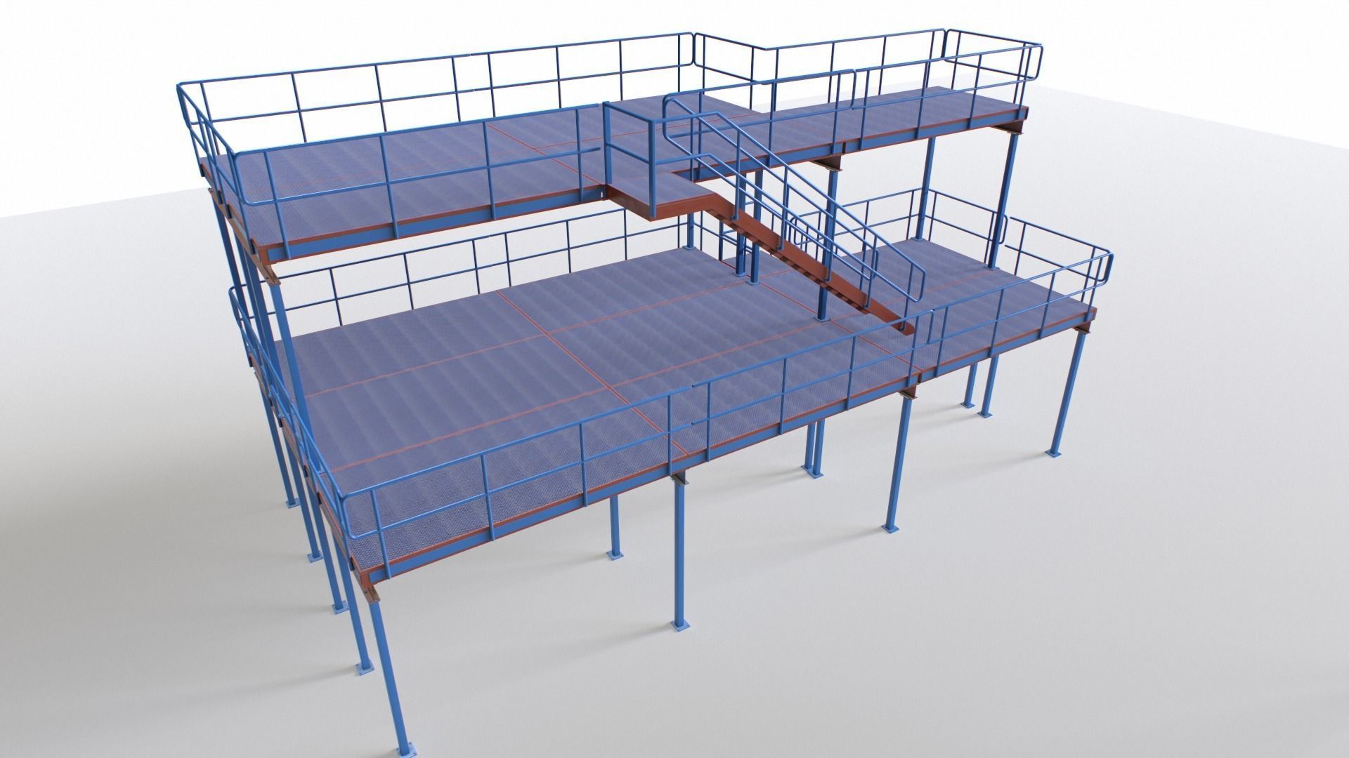 Industrial Platform Modular Low-poly 3D model_3