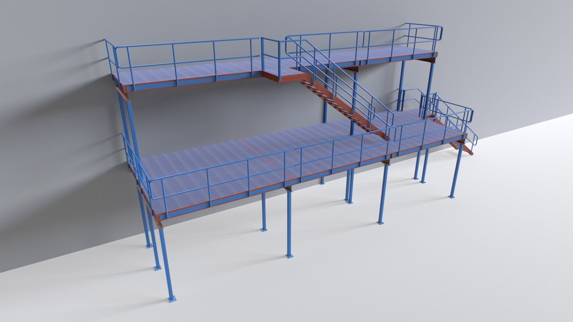 Industrial Platform Modular Low-poly 3D model_1