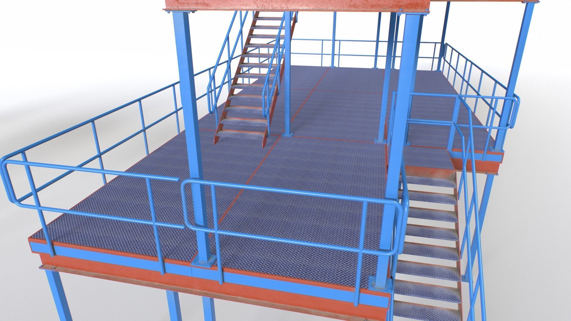 Industrial Platform Modular Low-poly 3D model_4