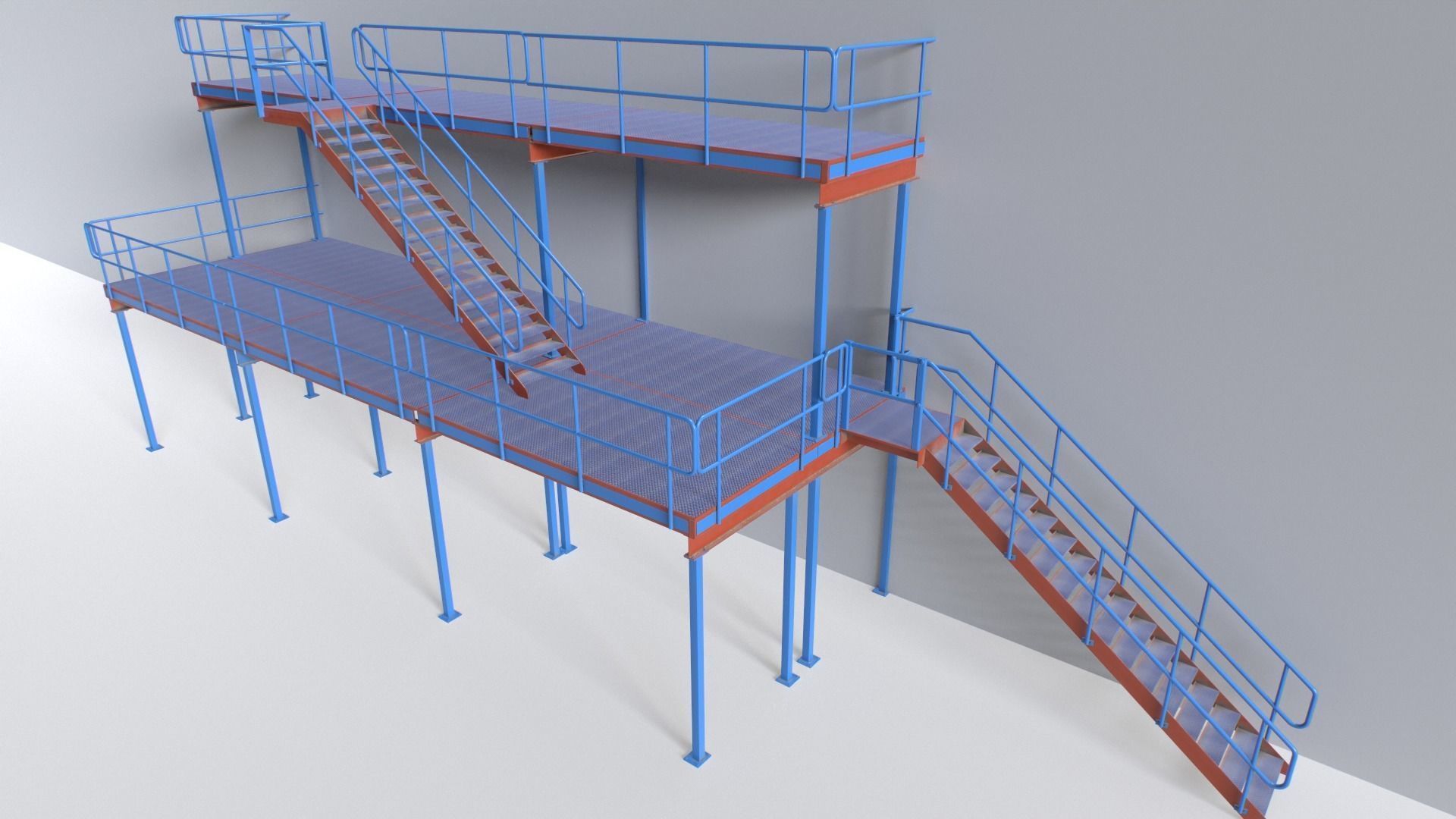 Industrial Platform Modular Low-poly 3D model_2