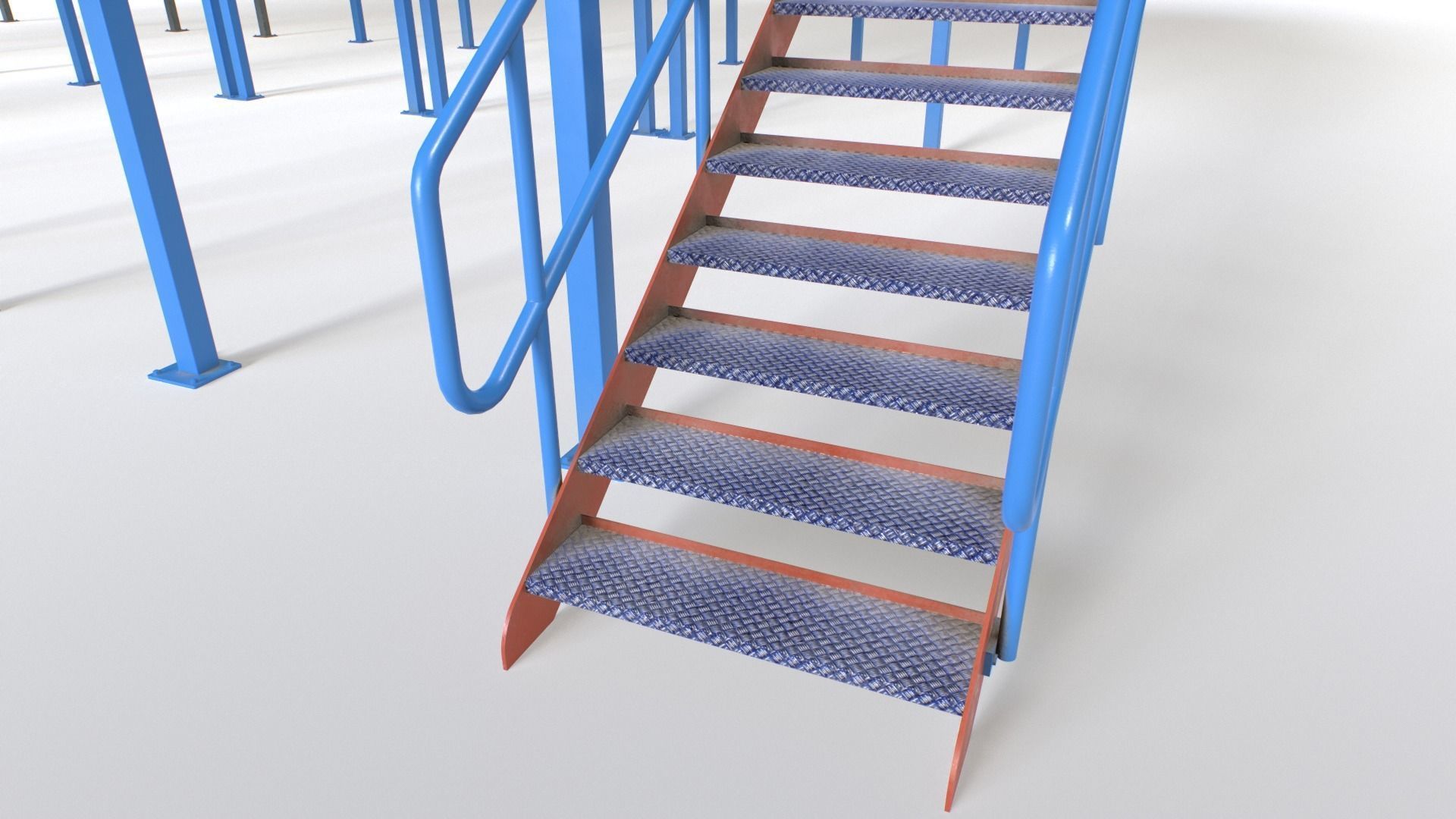 Industrial Platform Modular Low-poly 3D model_9