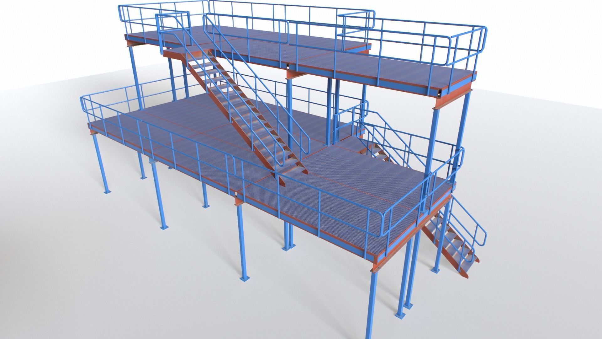 Industrial Platform Modular Low-poly 3D model_5