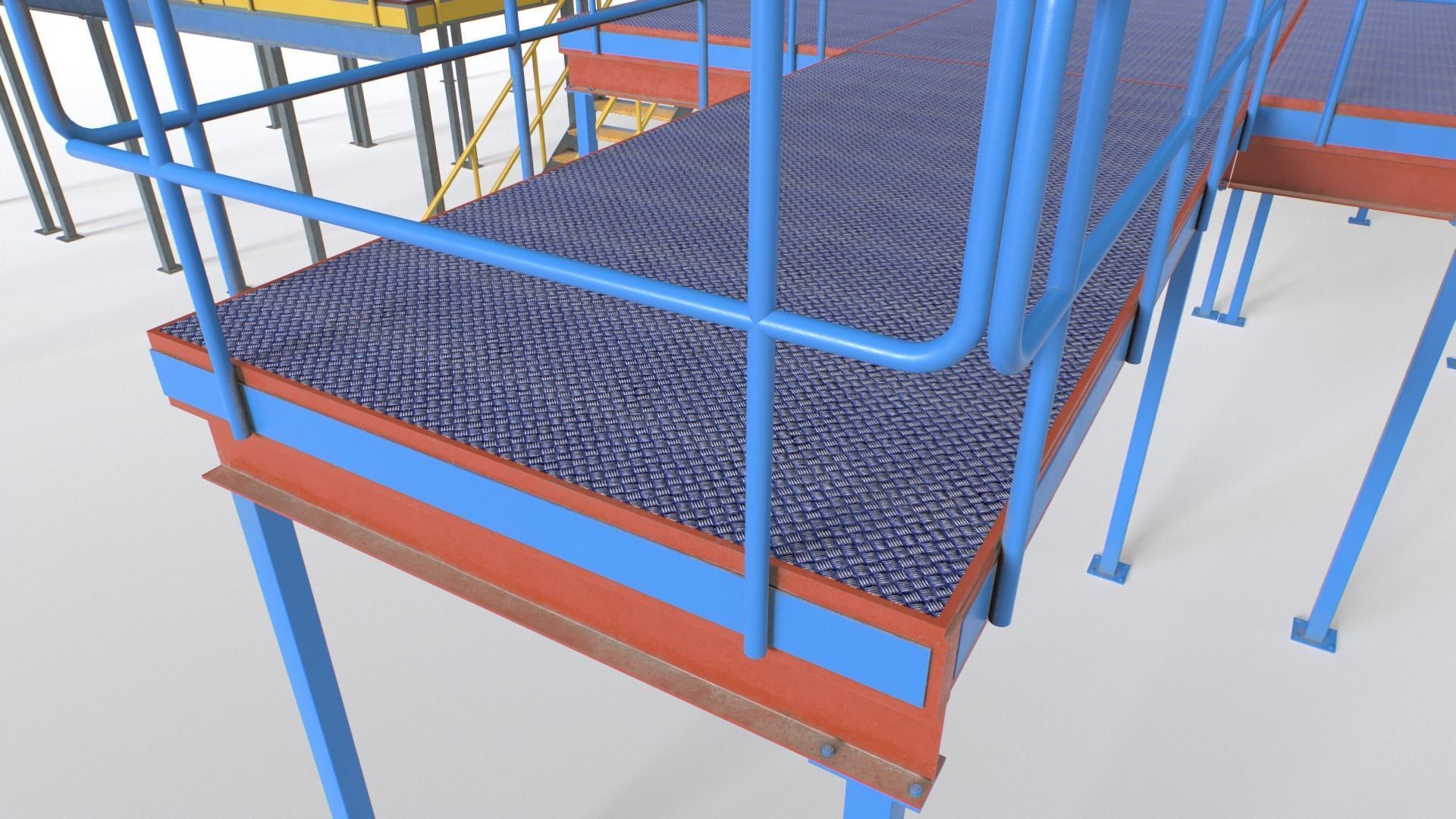 Industrial Platform Modular Low-poly 3D model_7