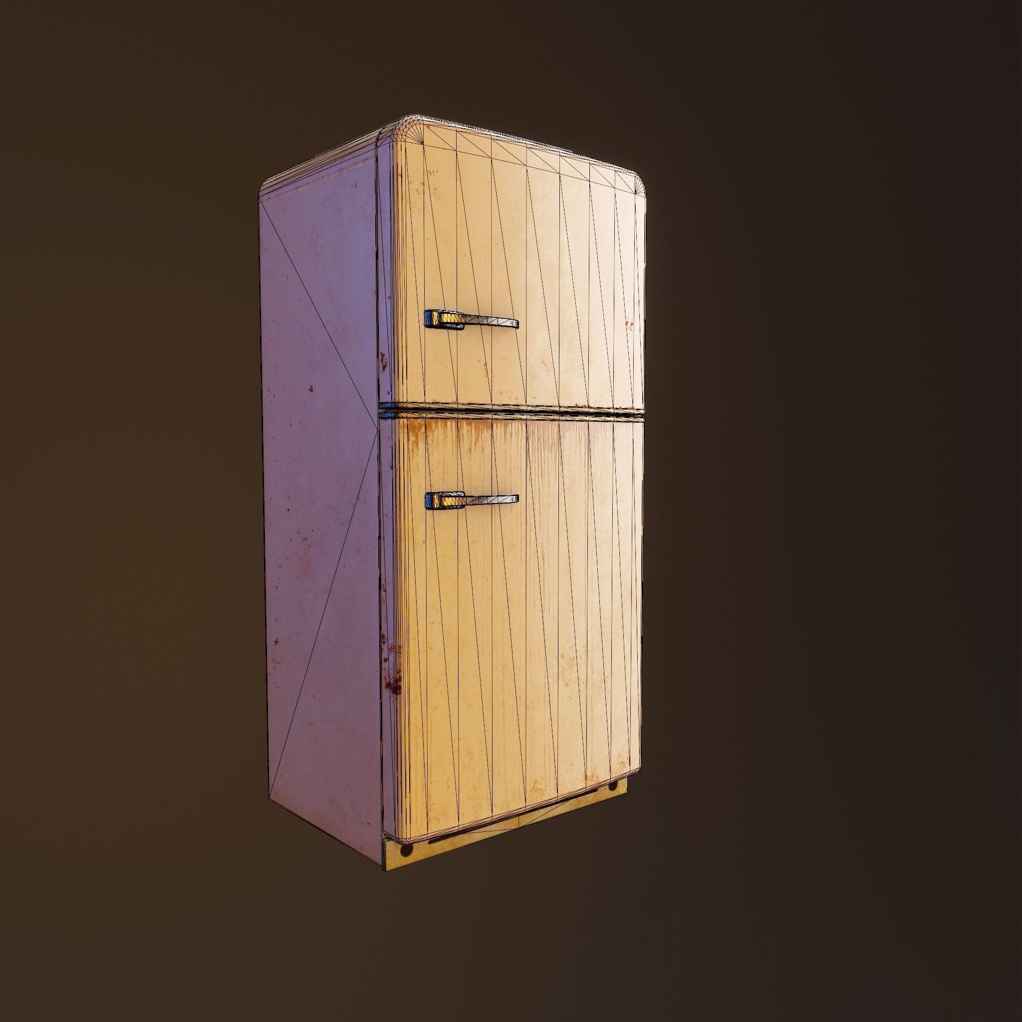 Rusty fridge - PBR Game Ready Low-poly 3D model_7
