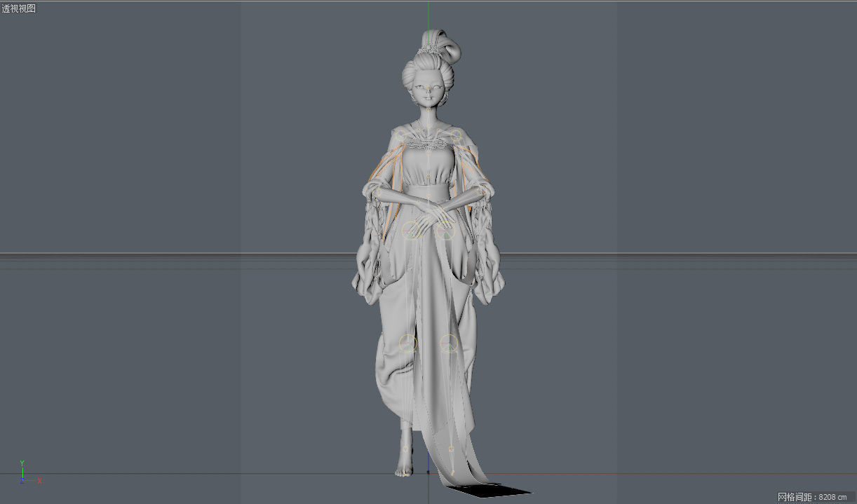 C4d  Dunhuang clothing flying fairy model 3D model_2