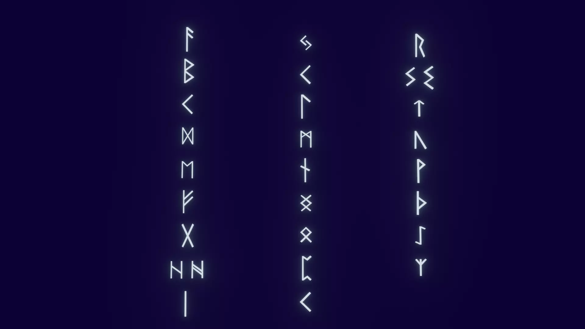 Runes letters of viking alphabet Low-poly 3D model_0