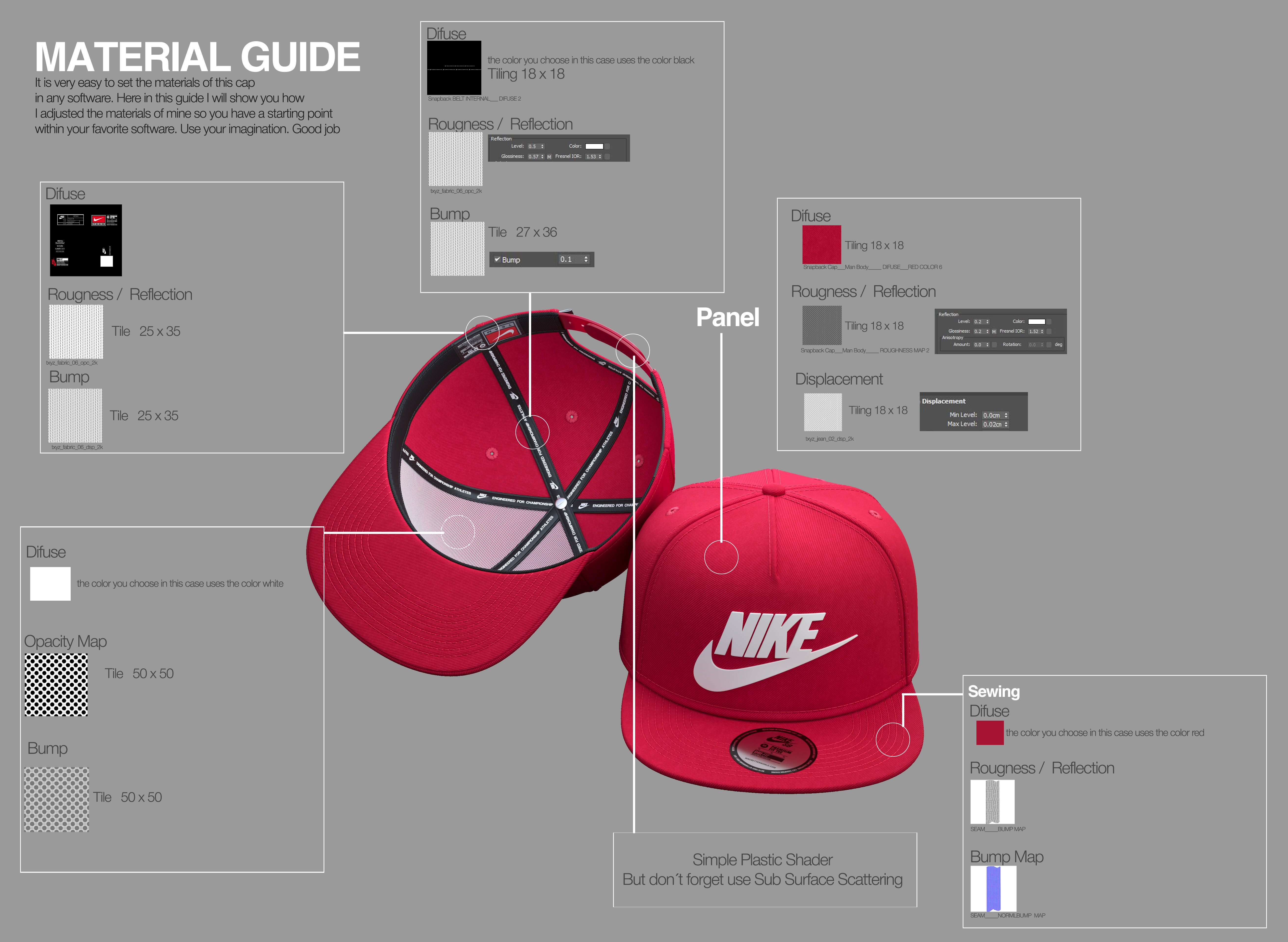 Baseball hat 3D model_10