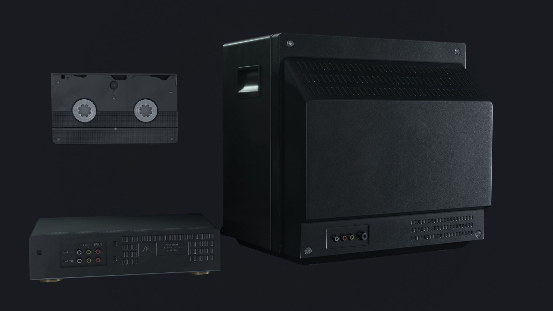 Tv Set - PBR Game Ready television with news program Low-poly 3D model_8