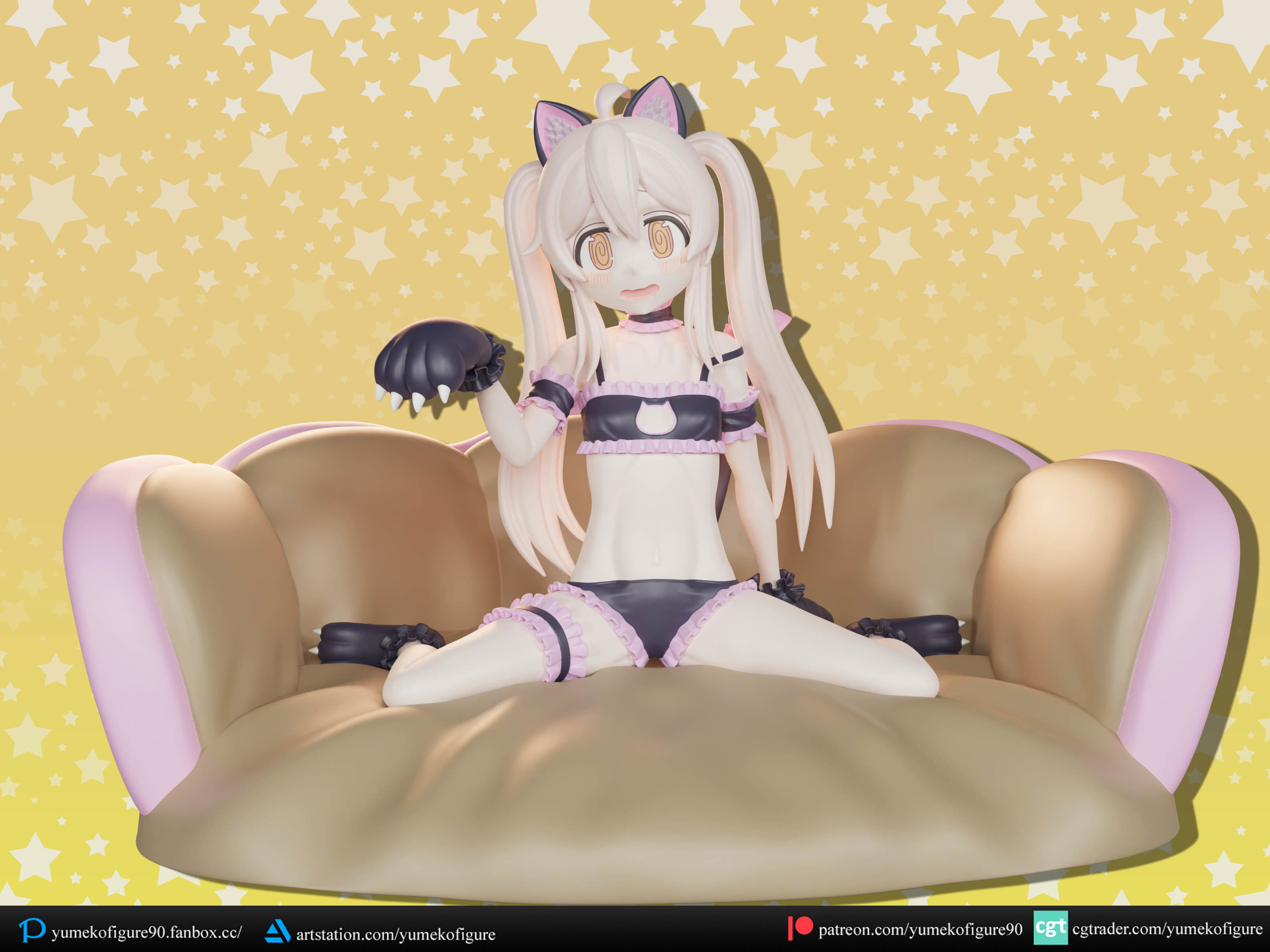 Mahiro oyama cat ver figure 3d 3D print model_3