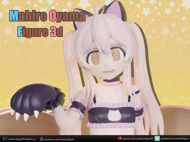 Mahiro oyama cat ver figure 3d 3D print model