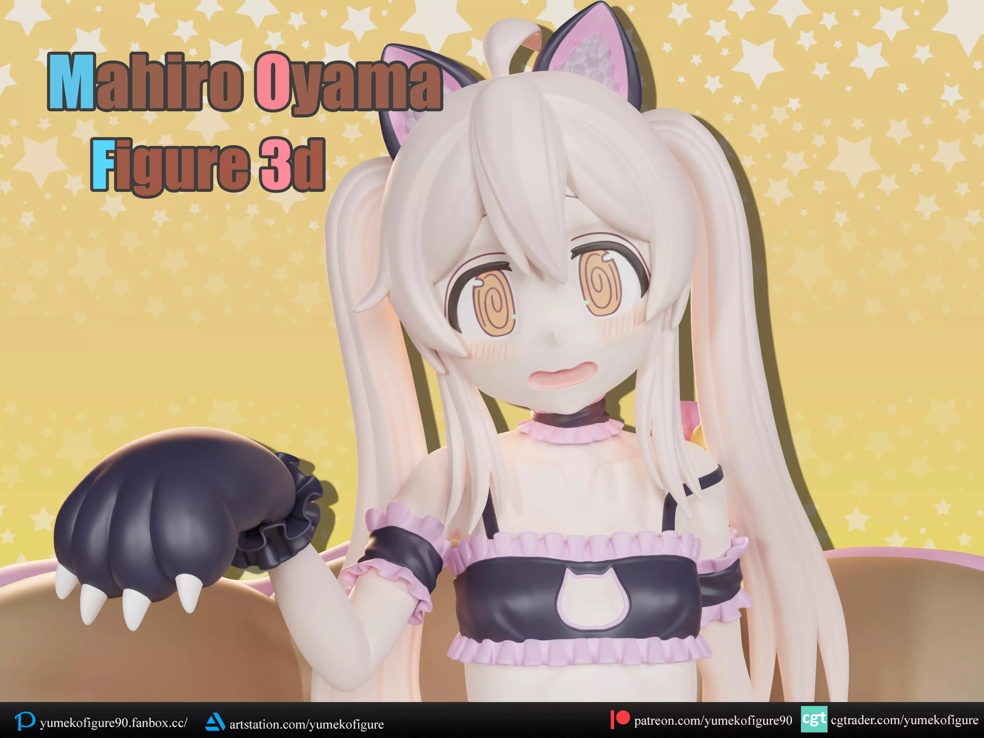 Mahiro oyama cat ver figure 3d 3D print model_0