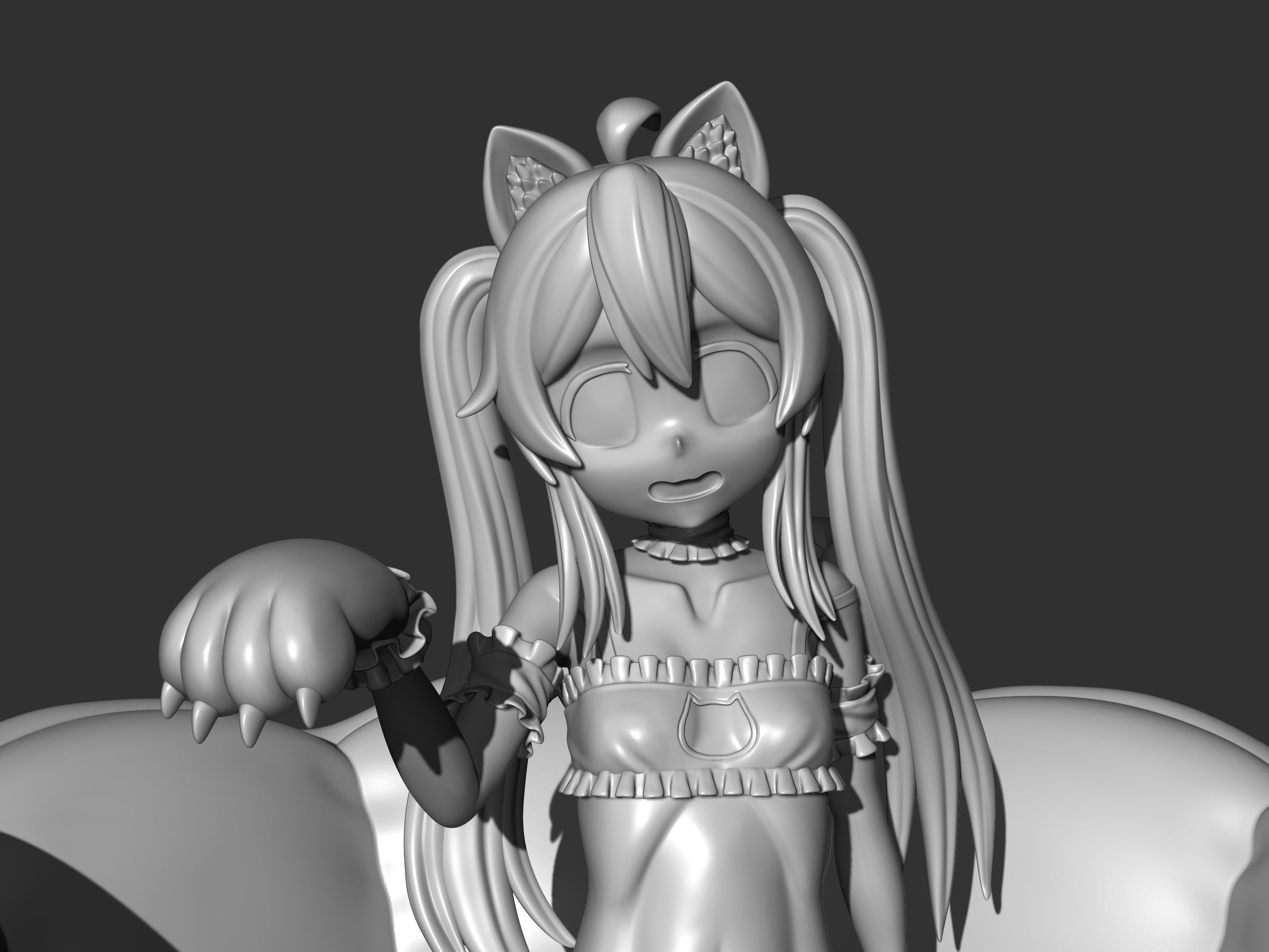 Mahiro oyama cat ver figure 3d 3D print model_11