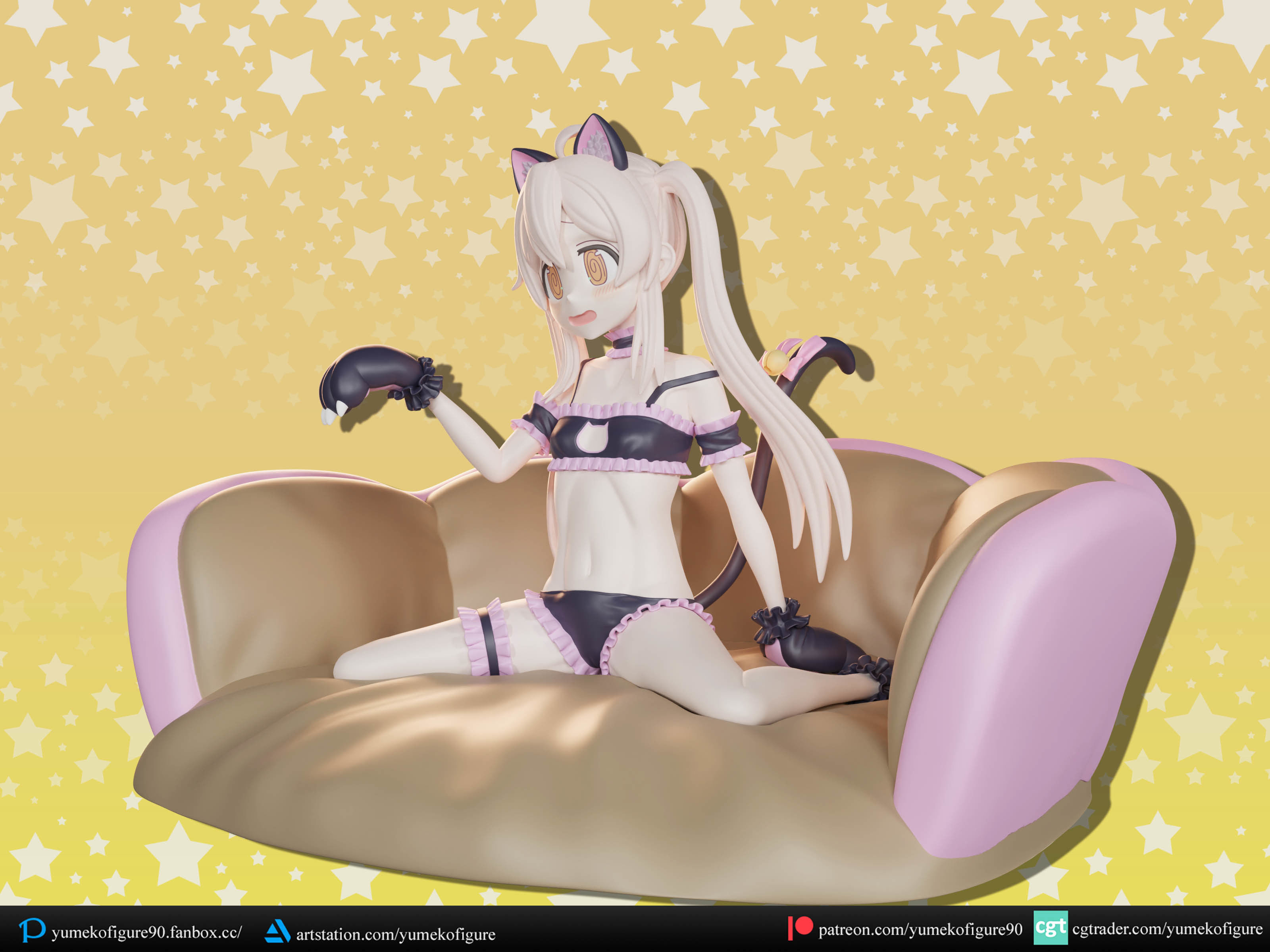 Mahiro oyama cat ver figure 3d 3D print model_4
