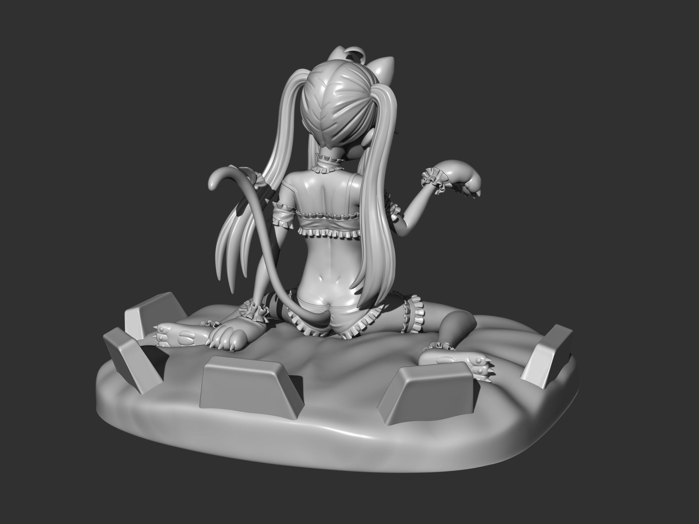 Mahiro oyama cat ver figure 3d 3D print model_7