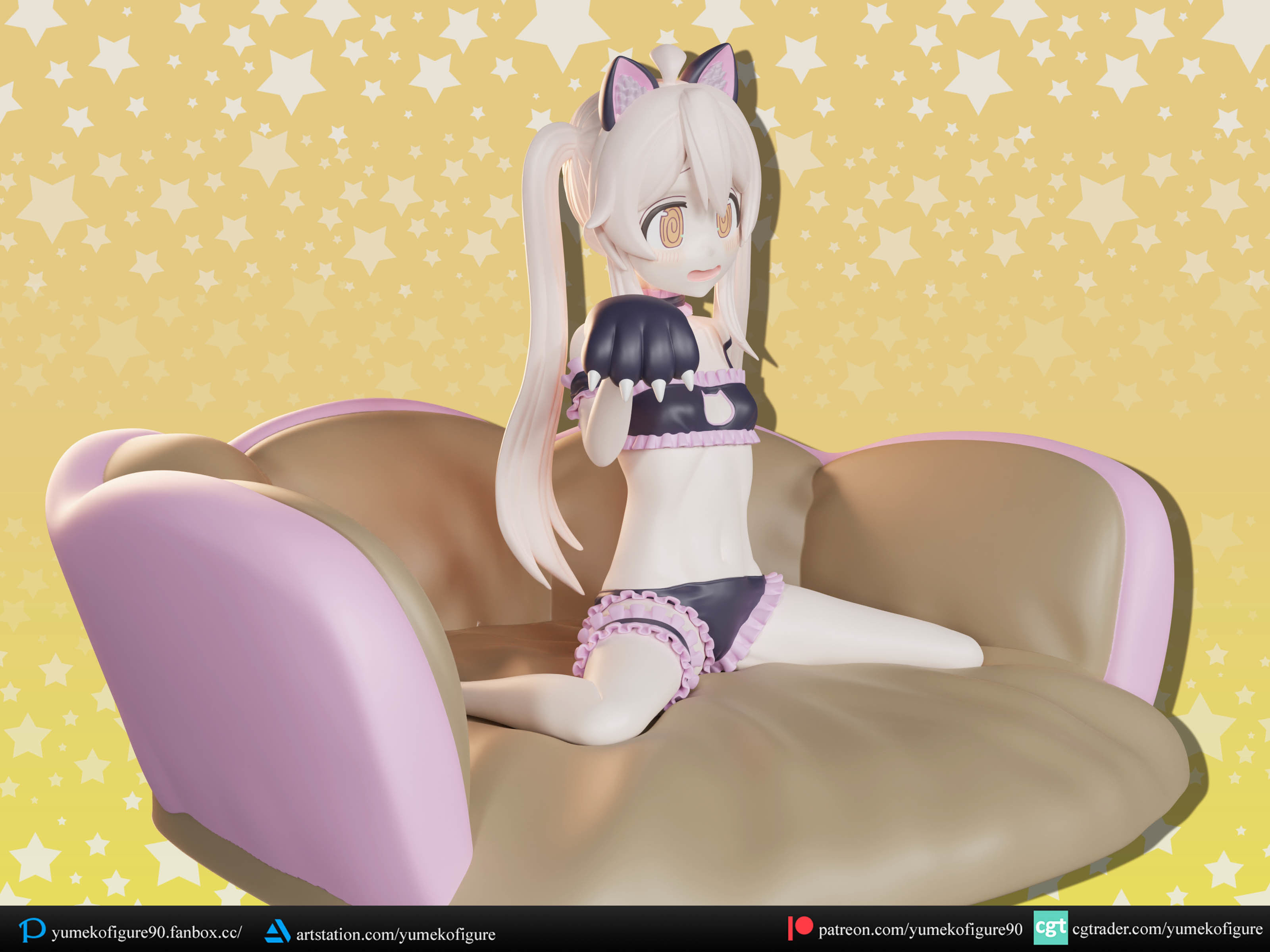 Mahiro oyama cat ver figure 3d 3D print model_6