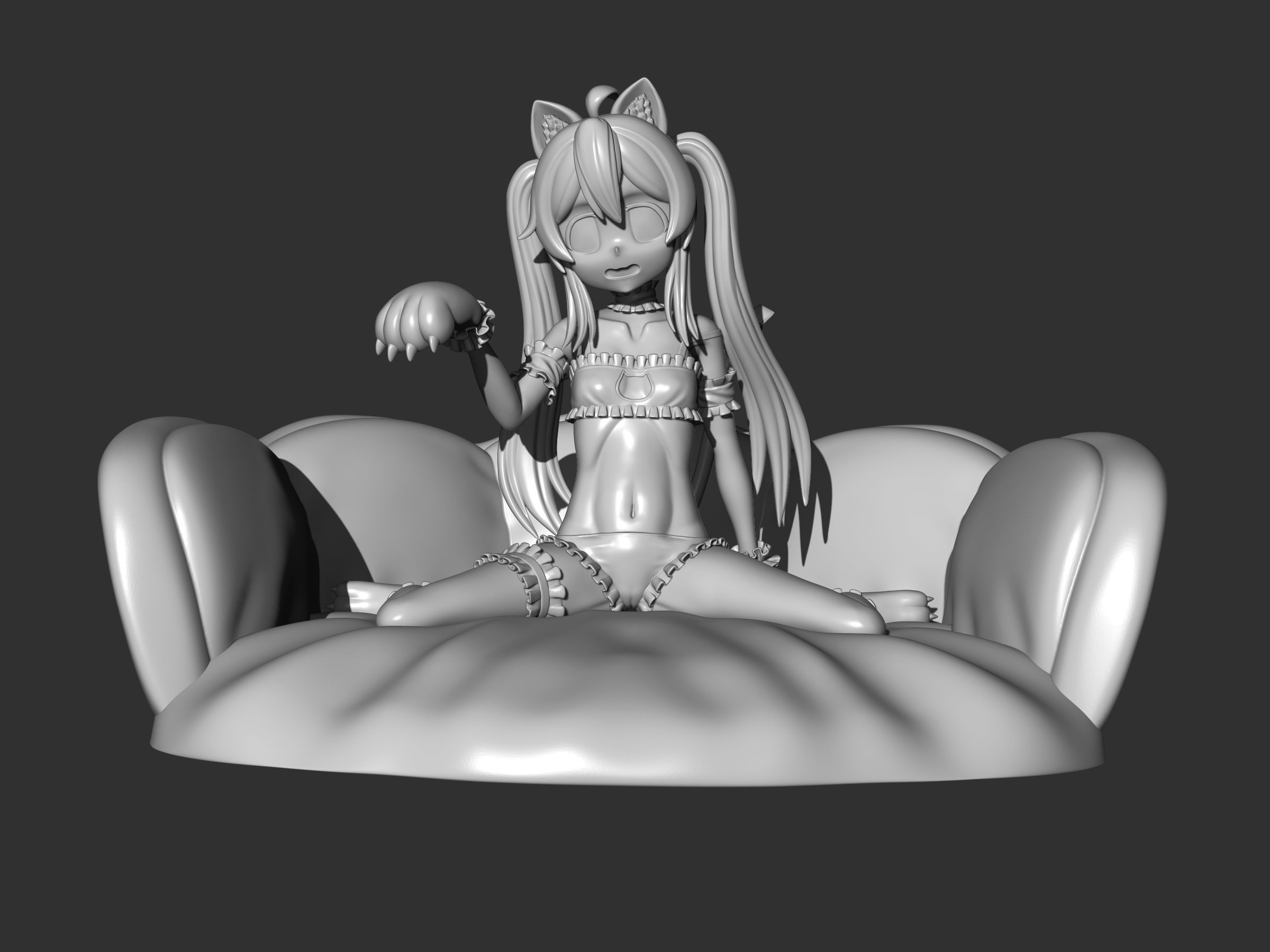 Mahiro oyama cat ver figure 3d 3D print model_8