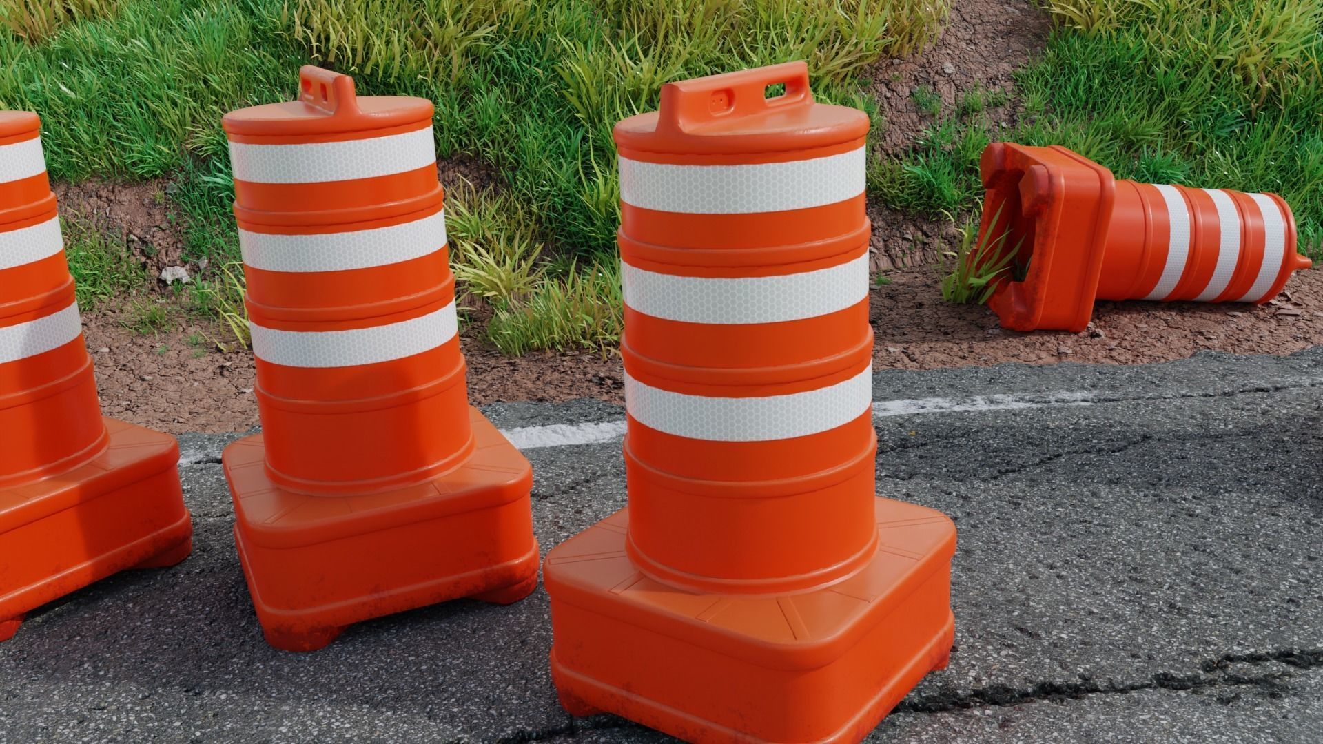 Cone Barril Low-poly 3D model_5