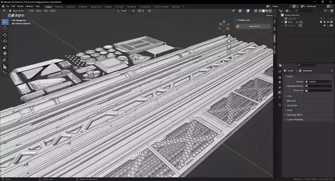 Scifi Trim Sheet High Poly  3D model