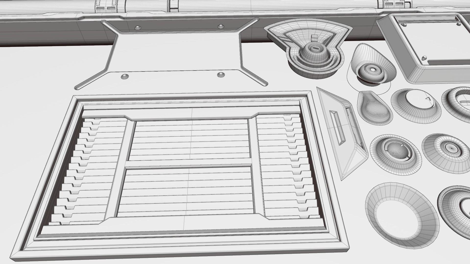 Scifi Trim Sheet High Poly  3D model_4