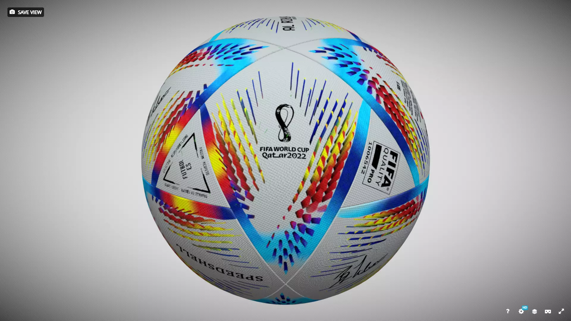 FIFA world cup ball Qatar 2022 Al Rihla Low-poly 3D model_0