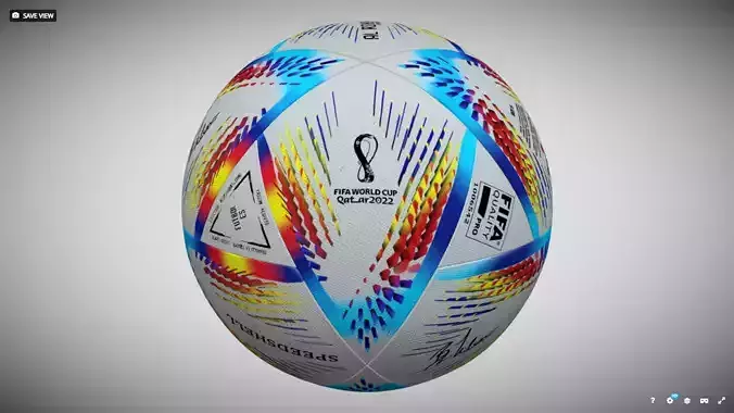 FIFA world cup ball Qatar 2022 Al Rihla Low-poly 3D model