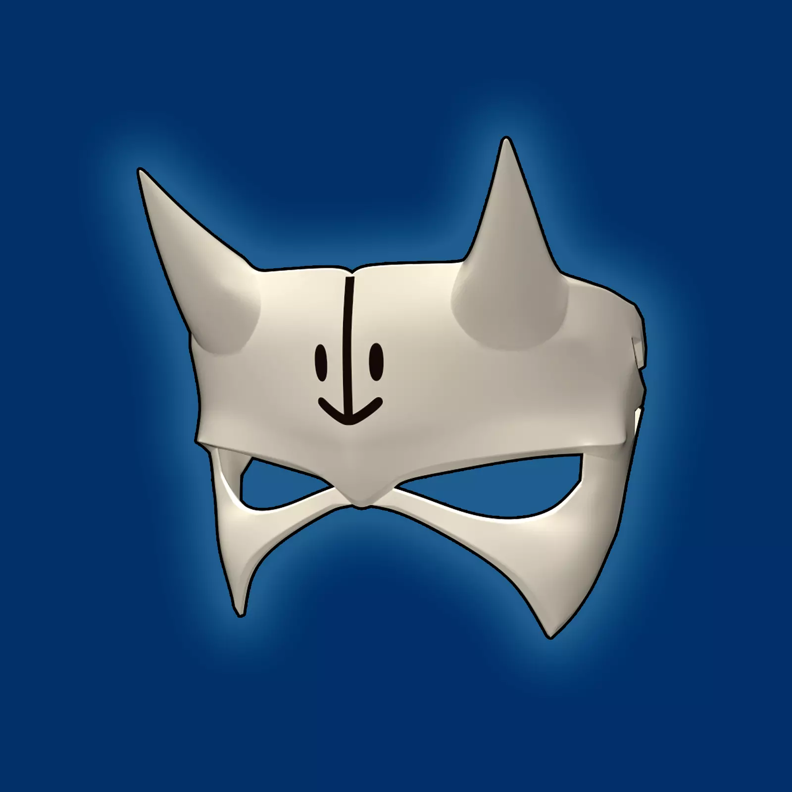 Hakuoro Mask from Utawarerumono - Printable 3D Model 3D print model_0