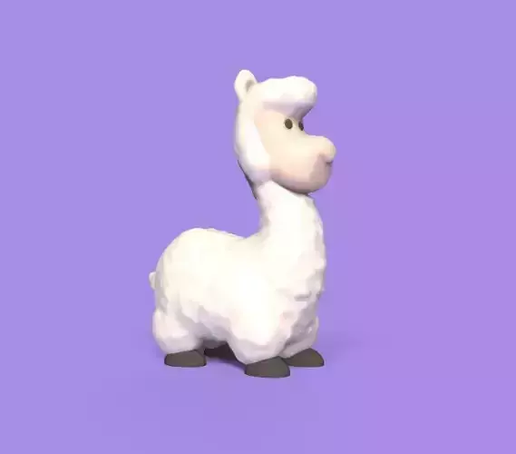 Cartoon Llama 3D print model