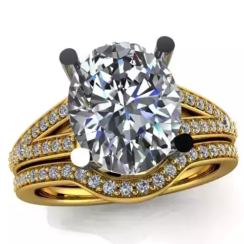 Modern 2Carat Ovalcut Bridal Ring 3D Model