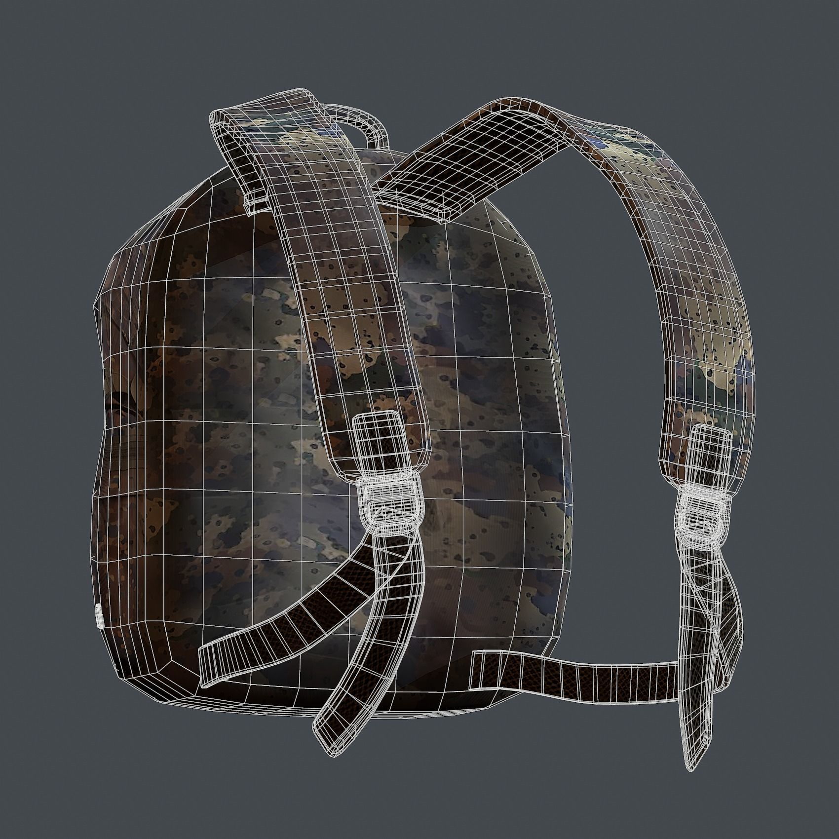 3D model Backpack military combat Black baggage VR / AR / low-poly ...