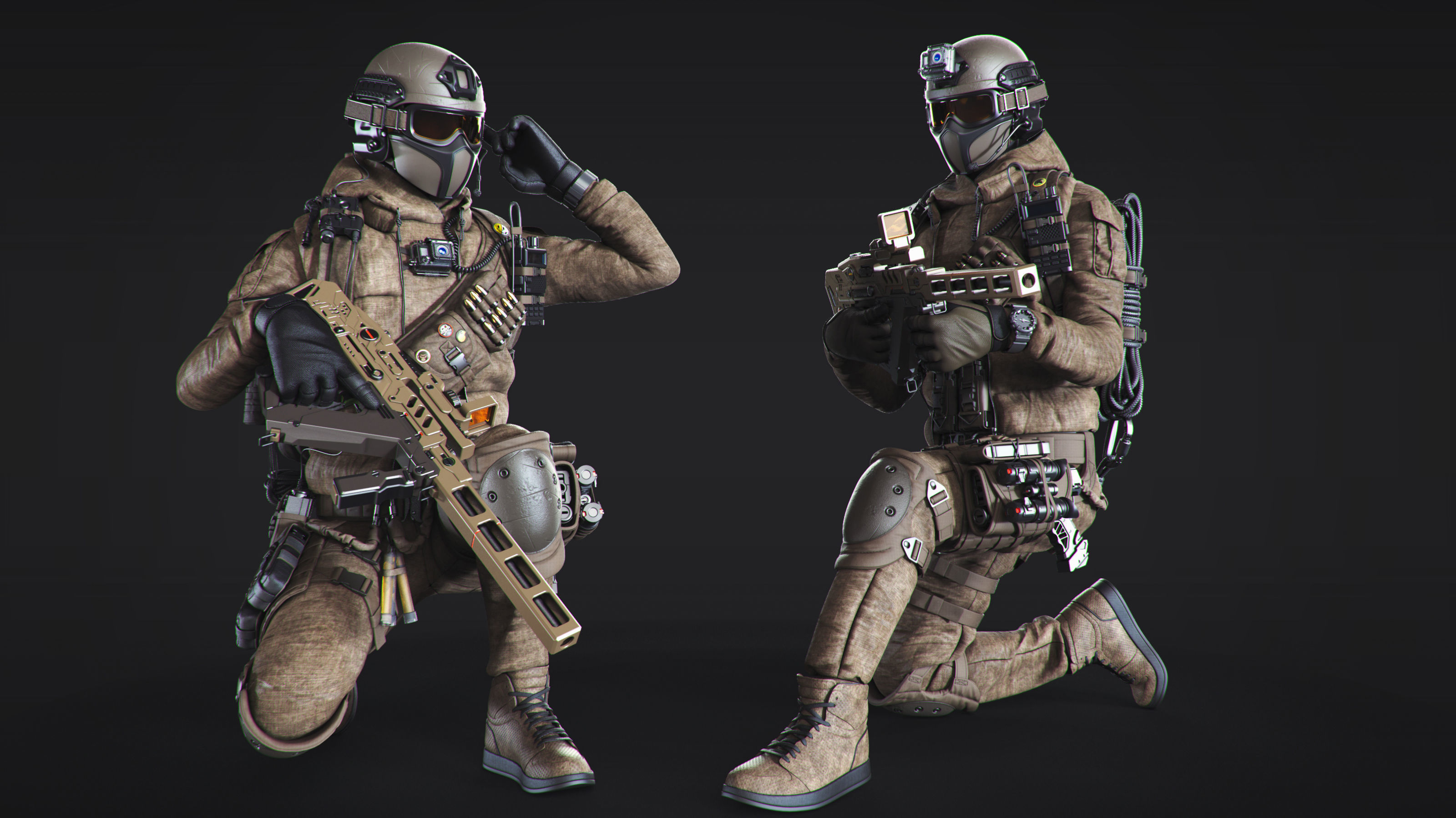 50 HQ Poses 3D models of soldiers 3D model_5