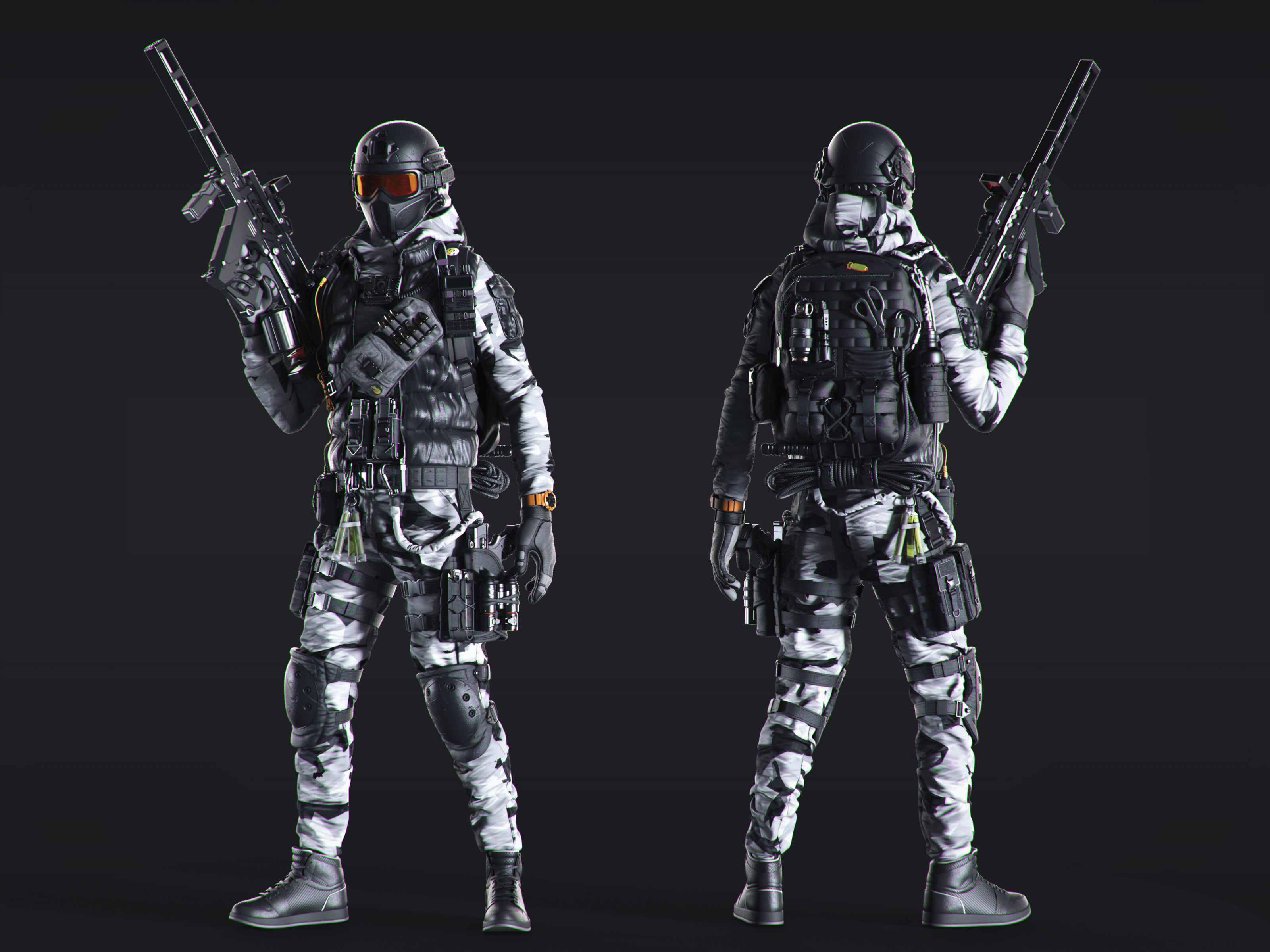 50 HQ Poses 3D models of soldiers 3D model_8