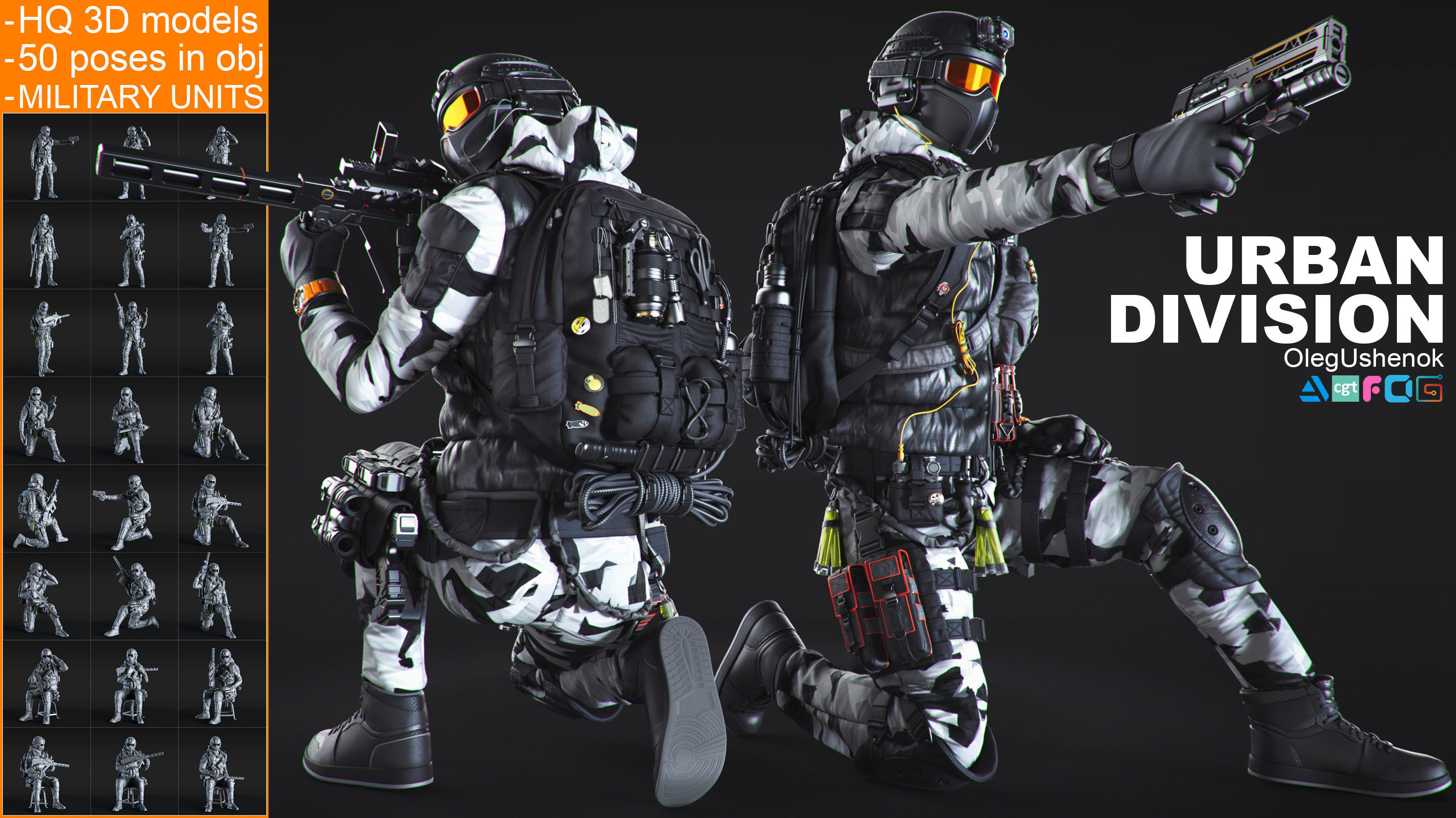 50 HQ Poses 3D models of soldiers 3D model | CGTrader