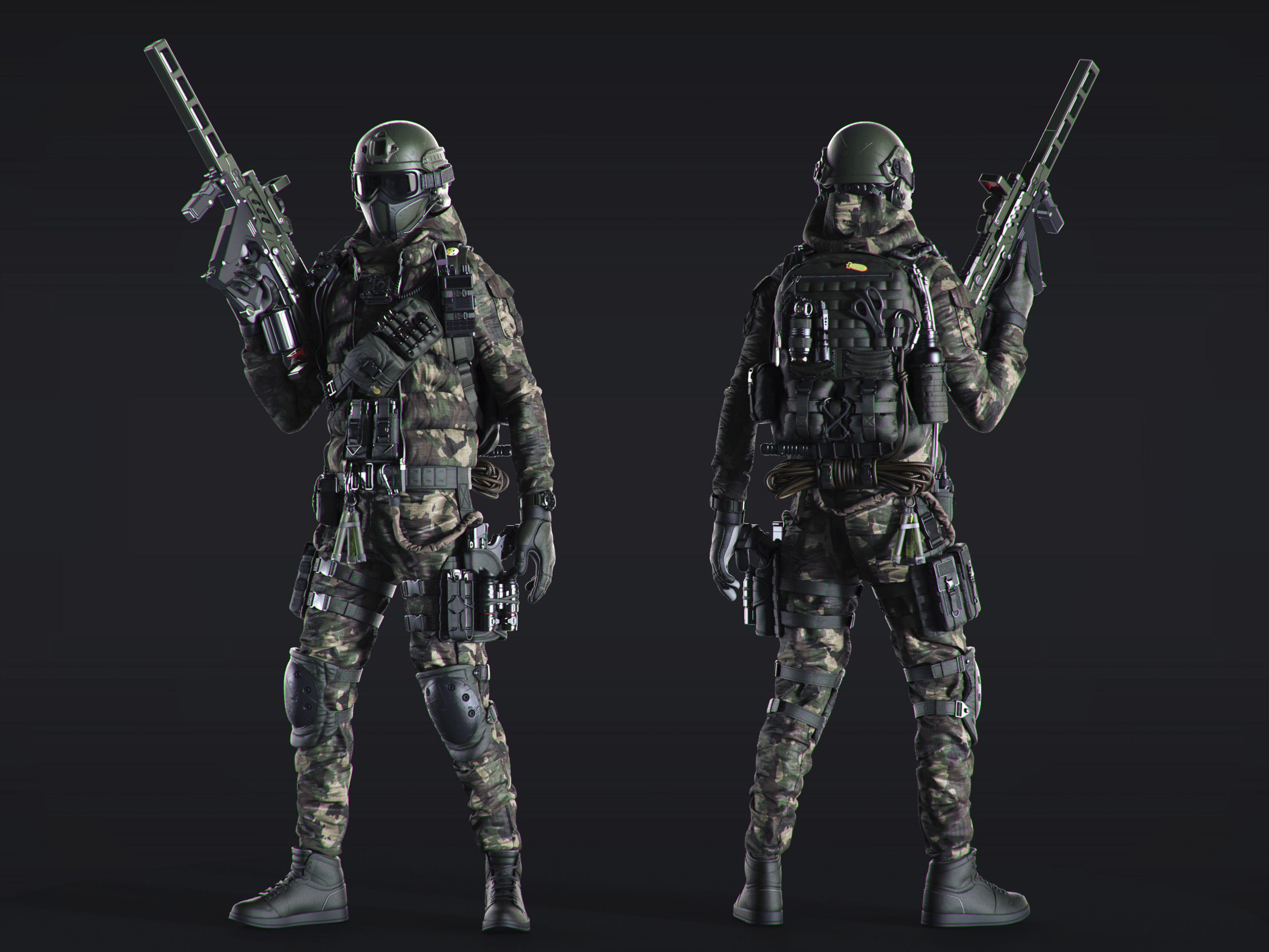 50 HQ Poses 3D models of soldiers 3D model_11