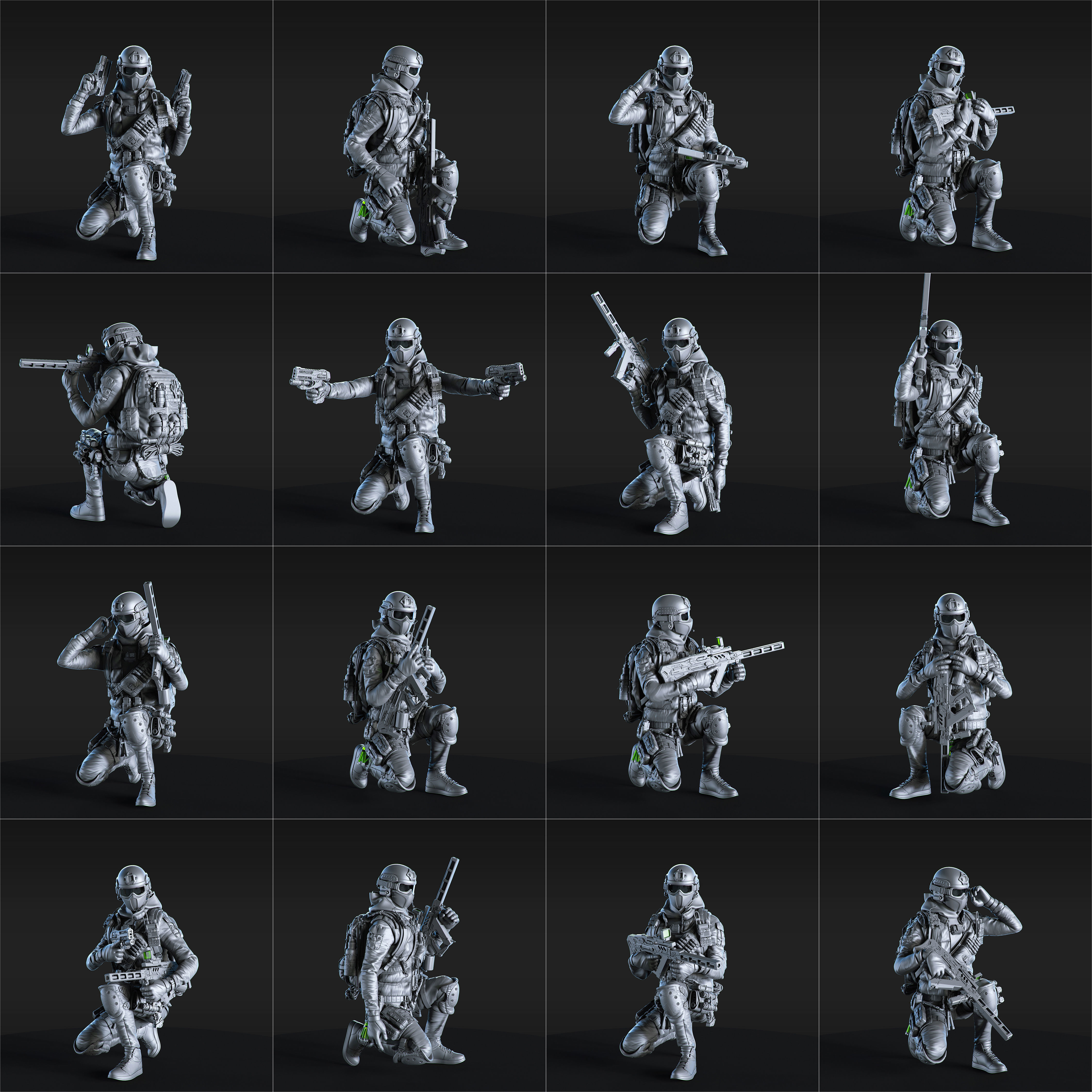 50 HQ Poses 3D models of soldiers 3D model_15