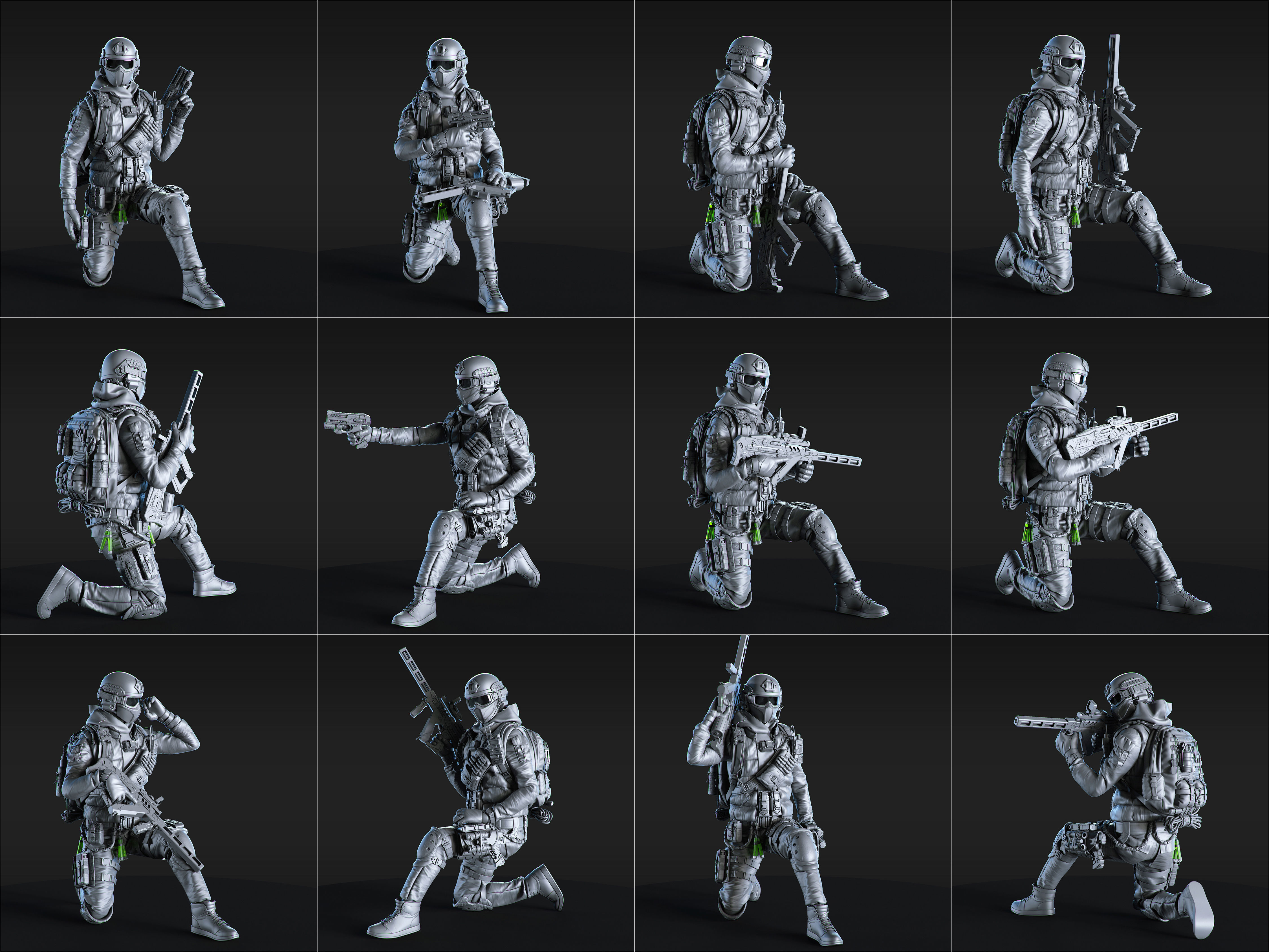 50 HQ Poses 3D models of soldiers 3D model_14